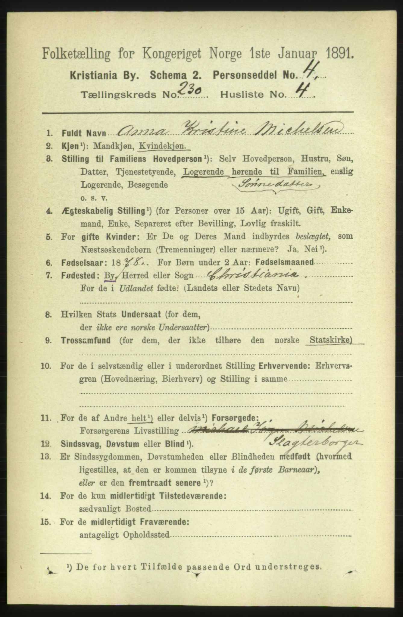 RA, 1891 census for 0301 Kristiania, 1891, p. 142320