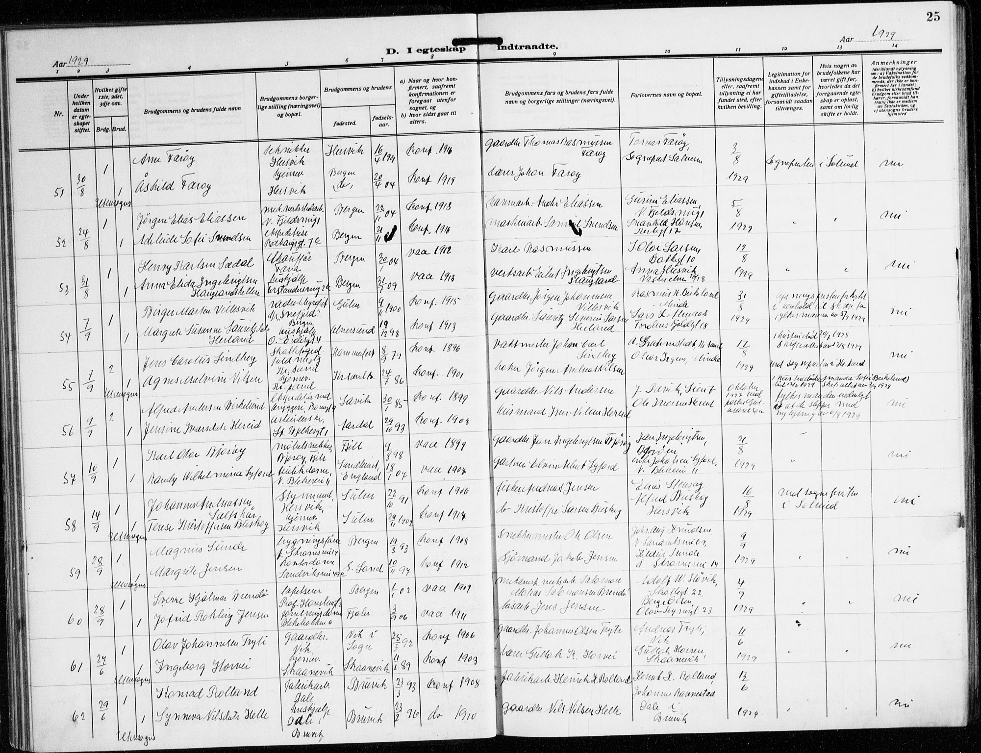 Korskirken sokneprestembete, AV/SAB-A-76101/H/Hab: Parish register (copy) no. D 5, 1926-1944, p. 25