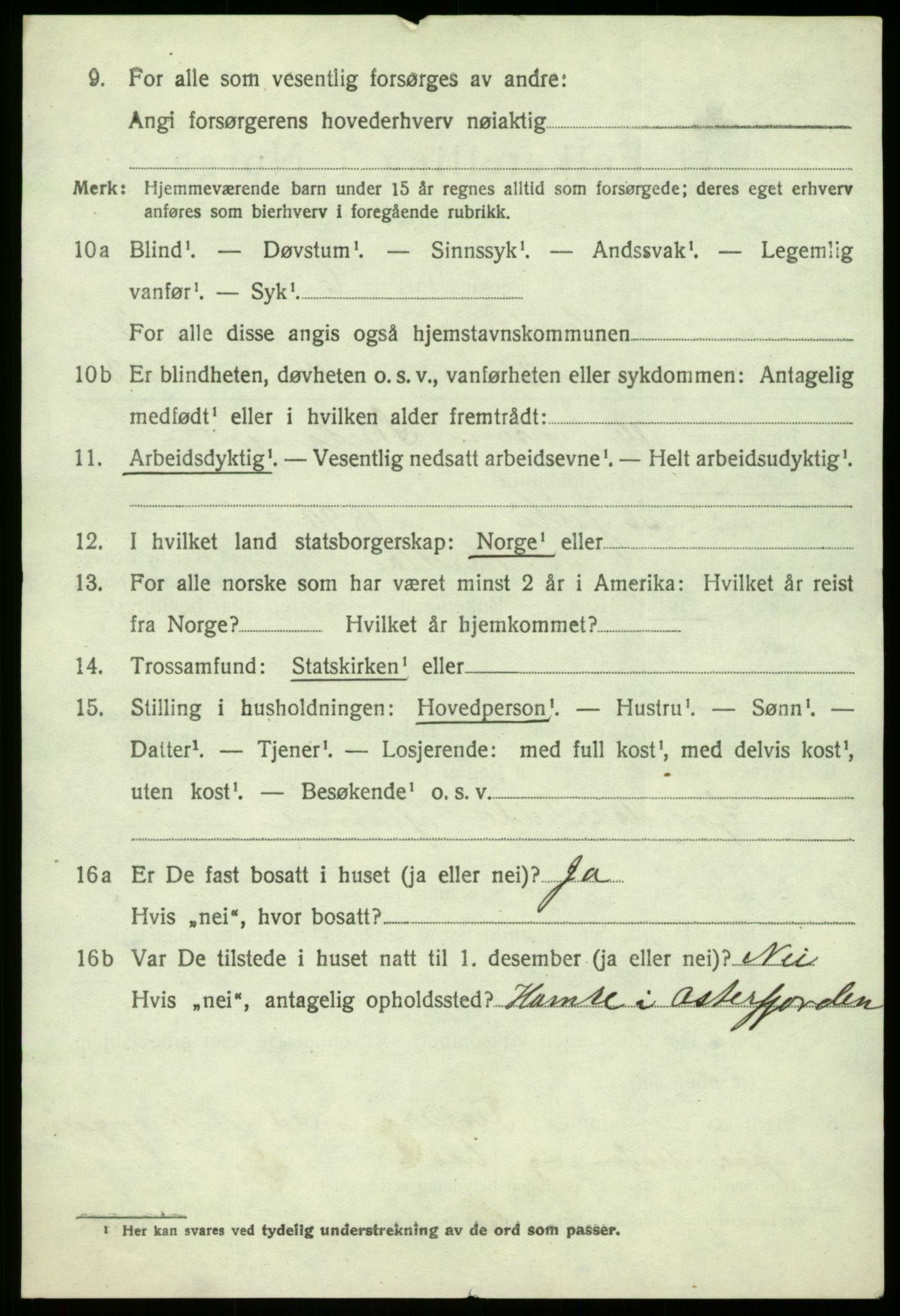 SAB, 1920 census for Herdla, 1920, p. 3300