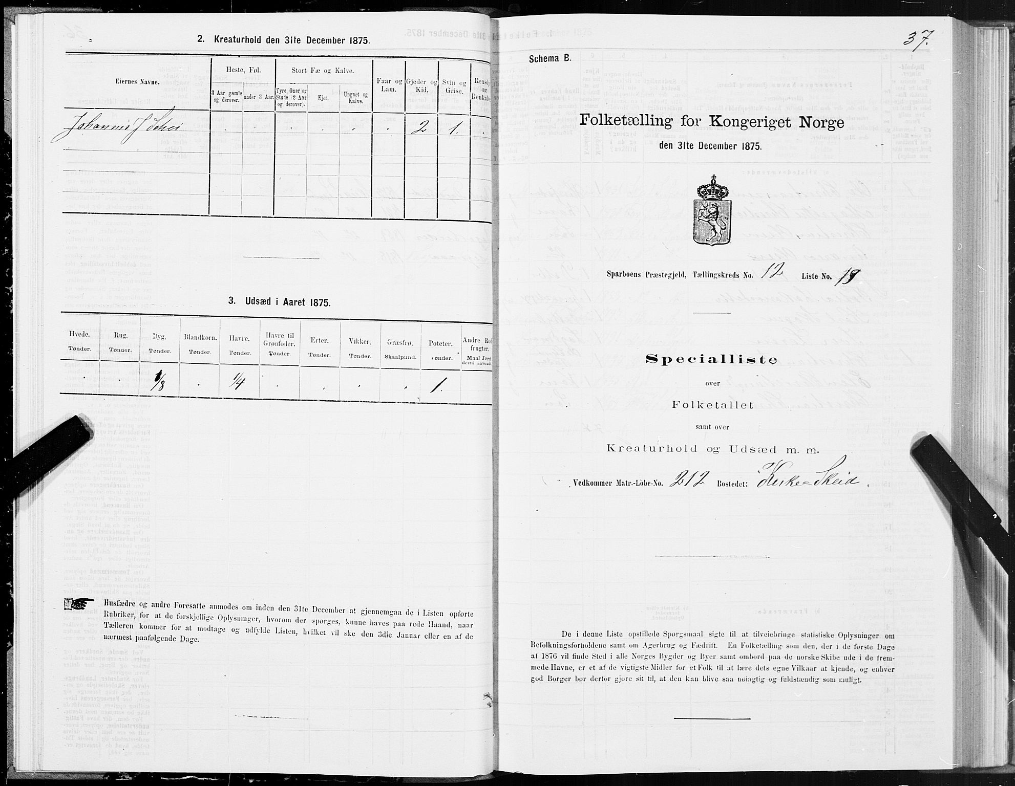 SAT, 1875 census for 1731P Sparbu, 1875, p. 5037