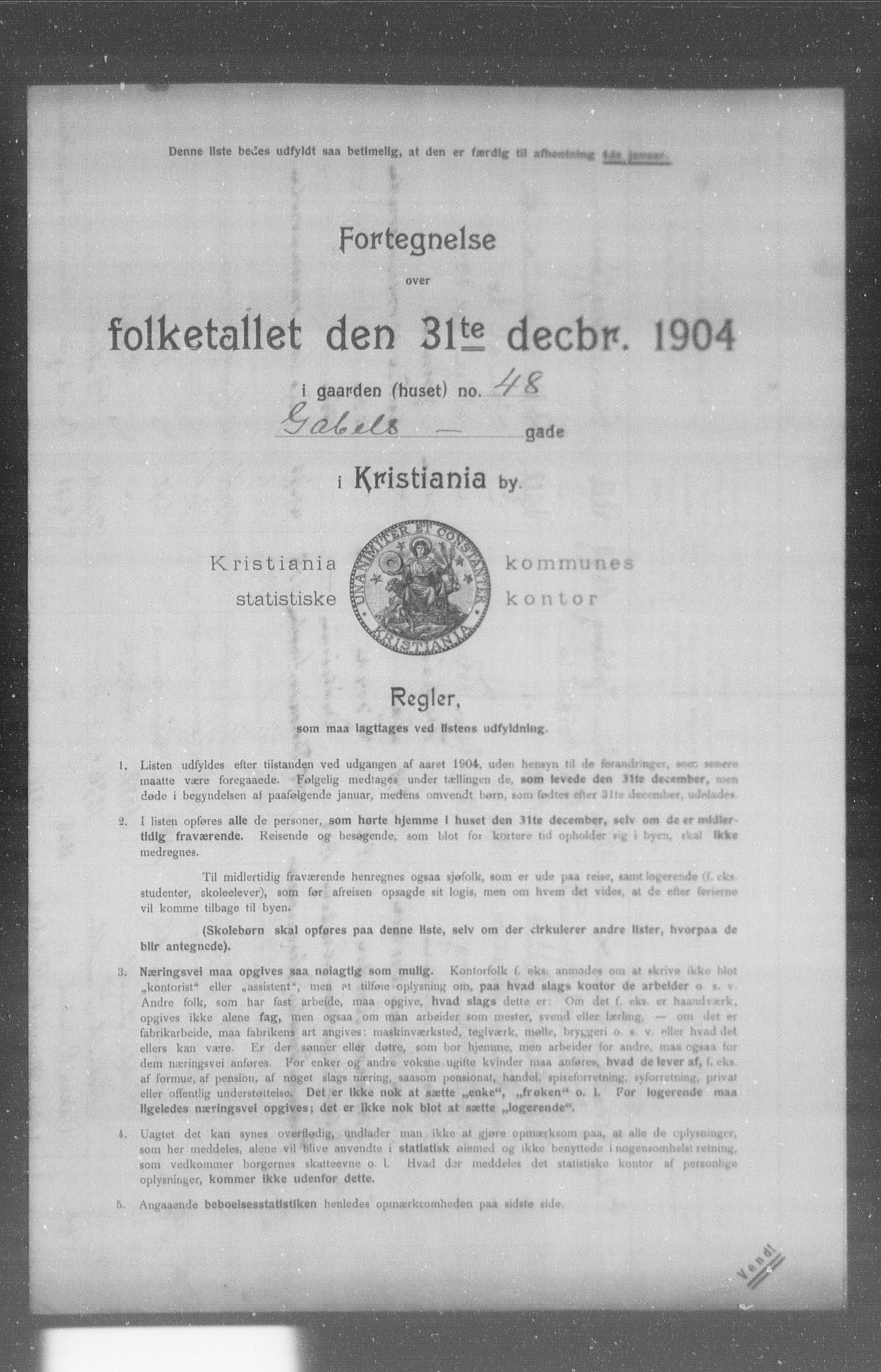 OBA, Municipal Census 1904 for Kristiania, 1904, p. 5769