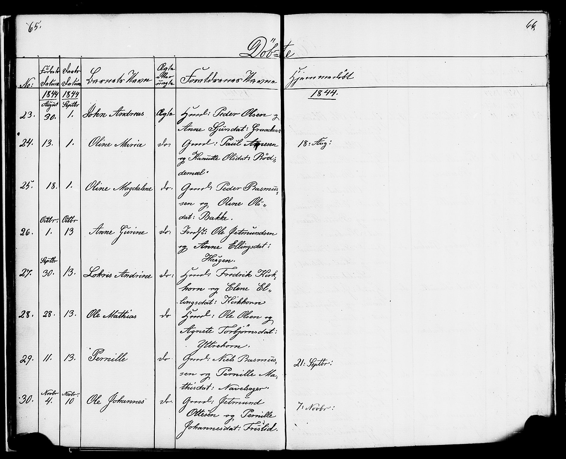 Hornindal sokneprestembete, AV/SAB-A-82401/H/Haa/Haaa/L0001: Parish register (official) no. A 1, 1837-1866, p. 66-67