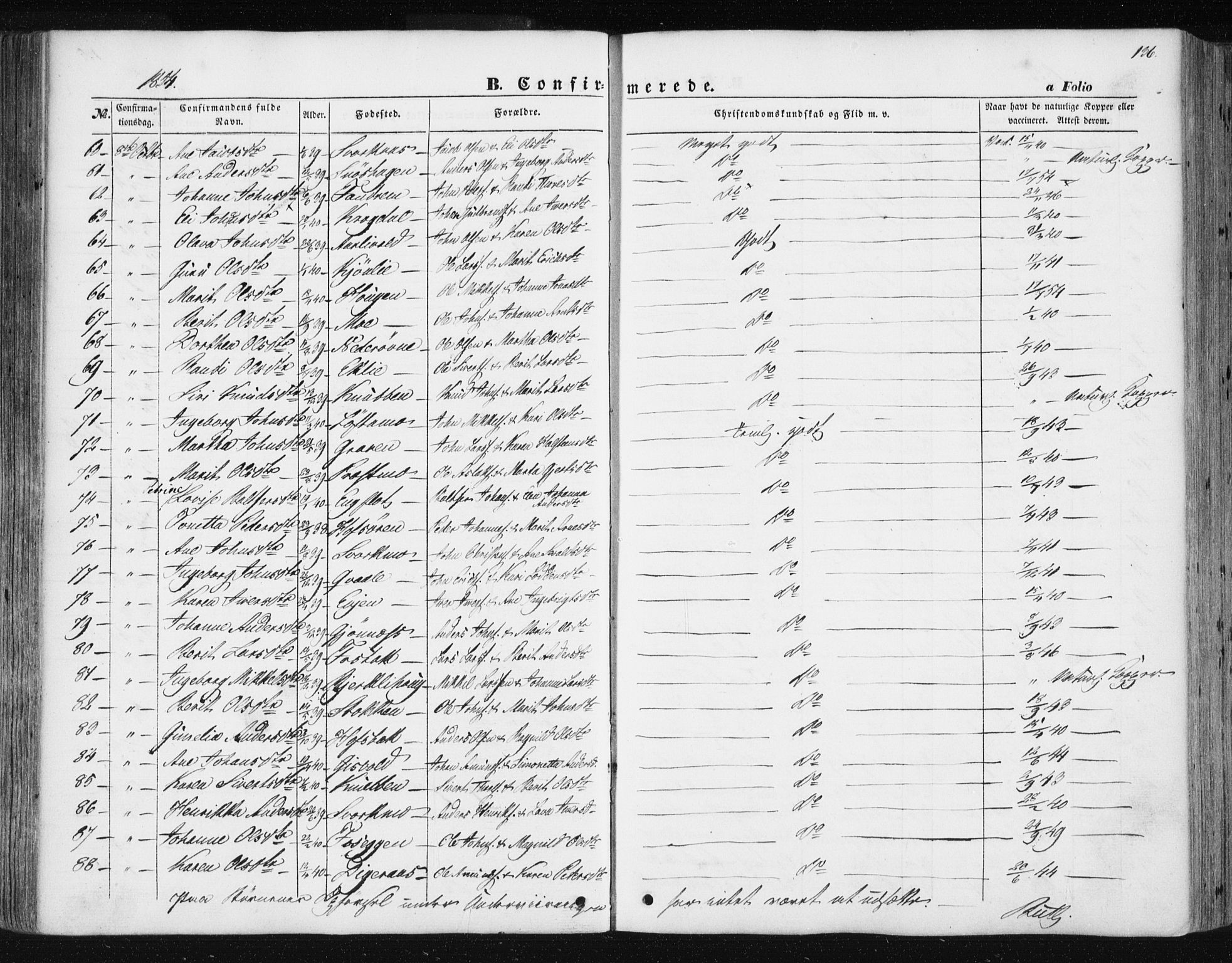 Ministerialprotokoller, klokkerbøker og fødselsregistre - Sør-Trøndelag, AV/SAT-A-1456/668/L0806: Parish register (official) no. 668A06, 1854-1869, p. 136