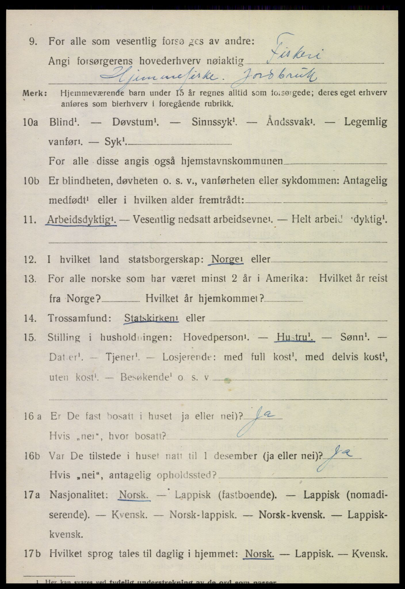 SAT, 1920 census for Vikna, 1920, p. 6684