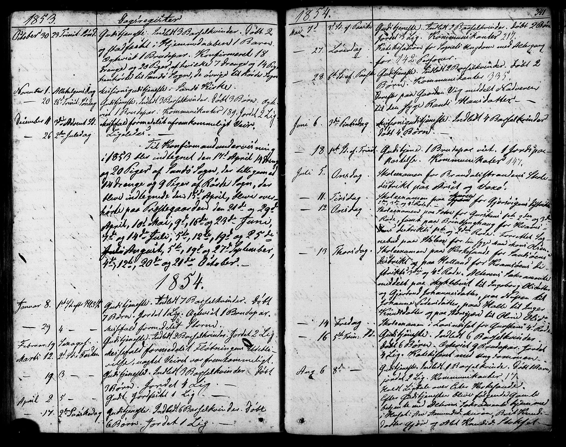 Ministerialprotokoller, klokkerbøker og fødselsregistre - Møre og Romsdal, AV/SAT-A-1454/503/L0034: Parish register (official) no. 503A02, 1841-1884, p. 341