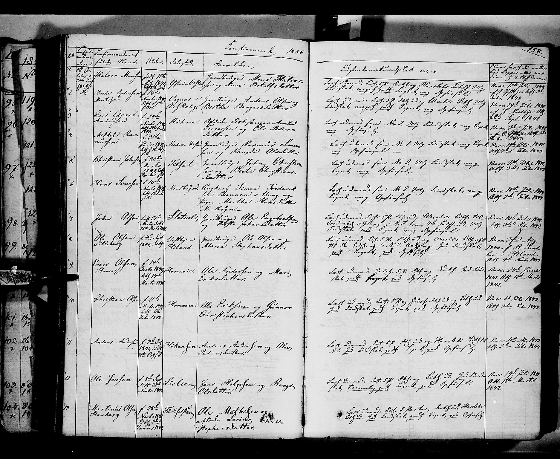 Romedal prestekontor, SAH/PREST-004/K/L0004: Parish register (official) no. 4, 1847-1861, p. 158