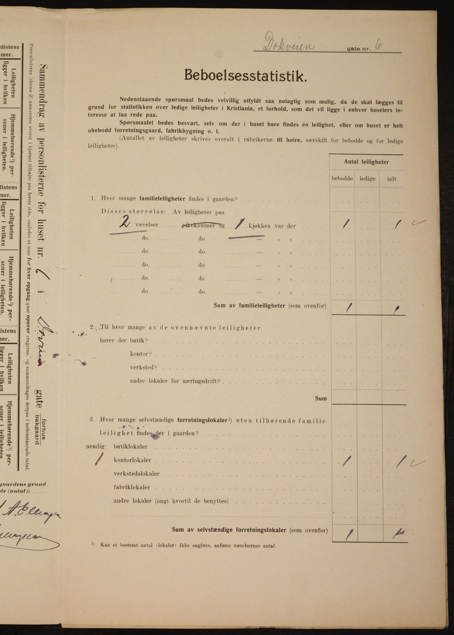 OBA, Municipal Census 1910 for Kristiania, 1910, p. 15181