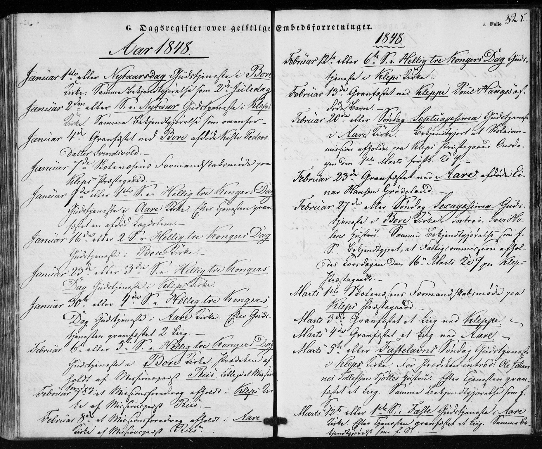 Klepp sokneprestkontor, SAST/A-101803/001/3/30BA/L0004: Parish register (official) no. A 4, 1842-1852, p. 325