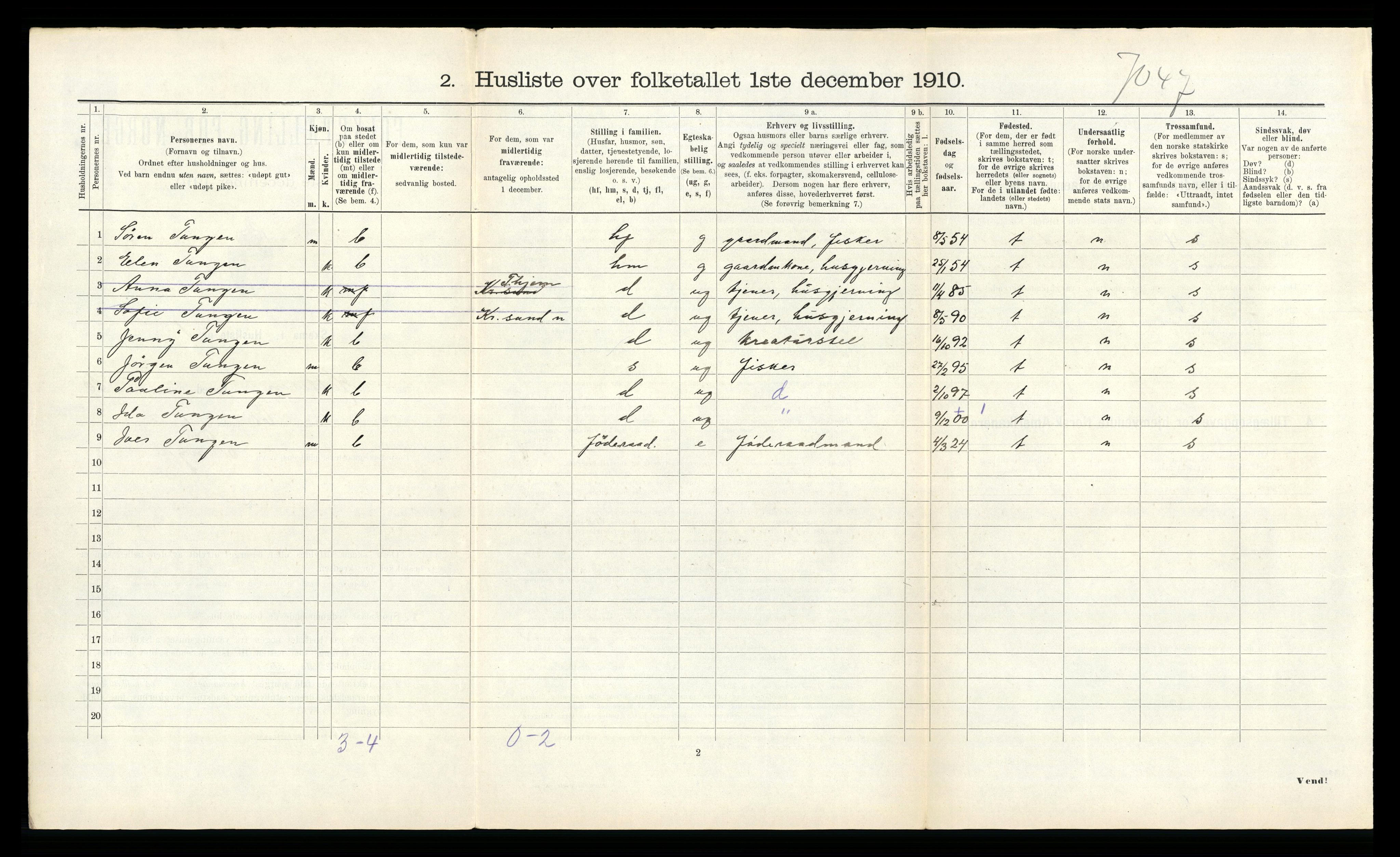 RA, 1910 census for Hitra, 1910, p. 808
