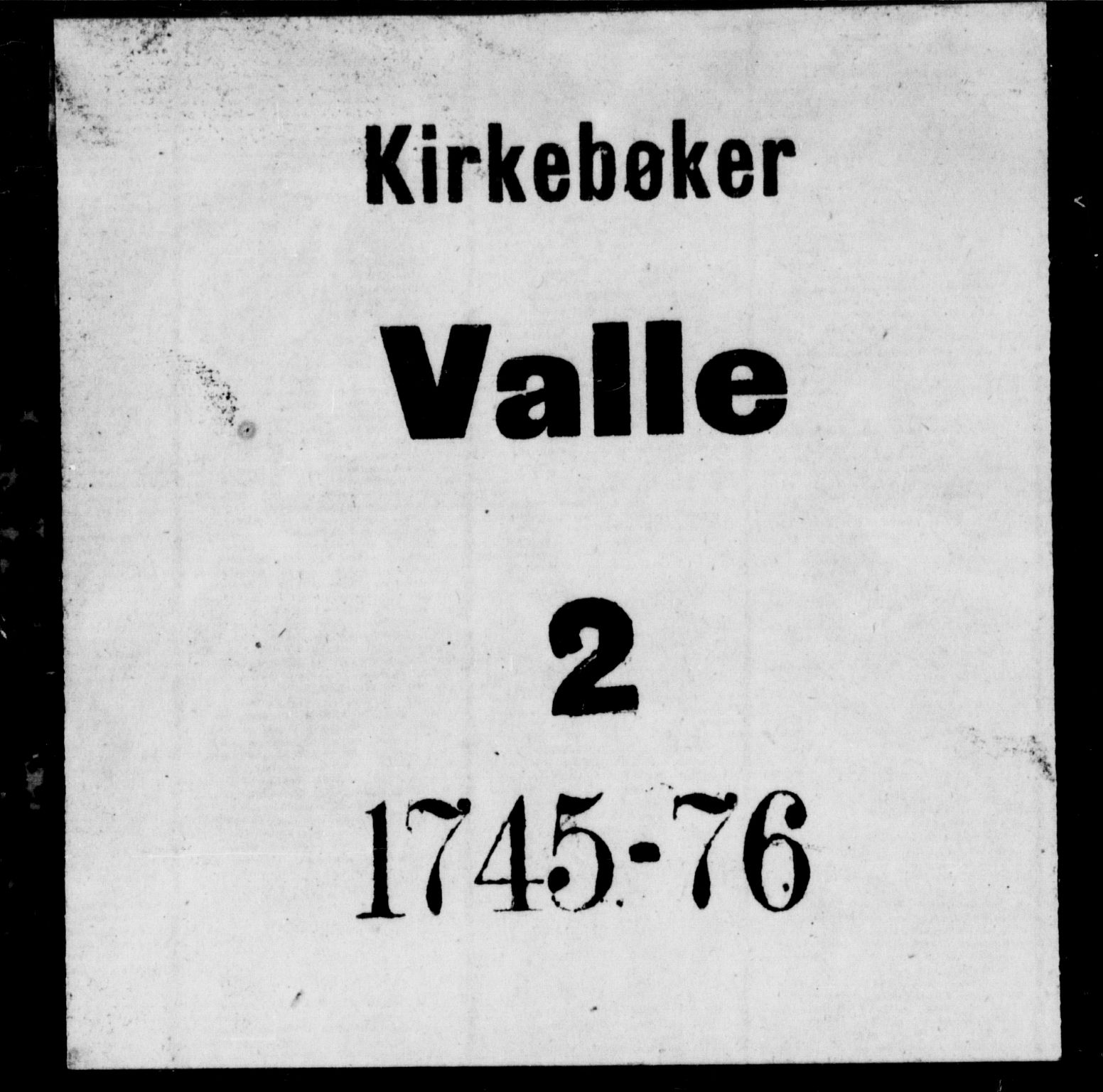 Valle sokneprestkontor, SAK/1111-0044/F/Fa/Fac/L0002: Parish register (official) no. A 2, 1745-1776