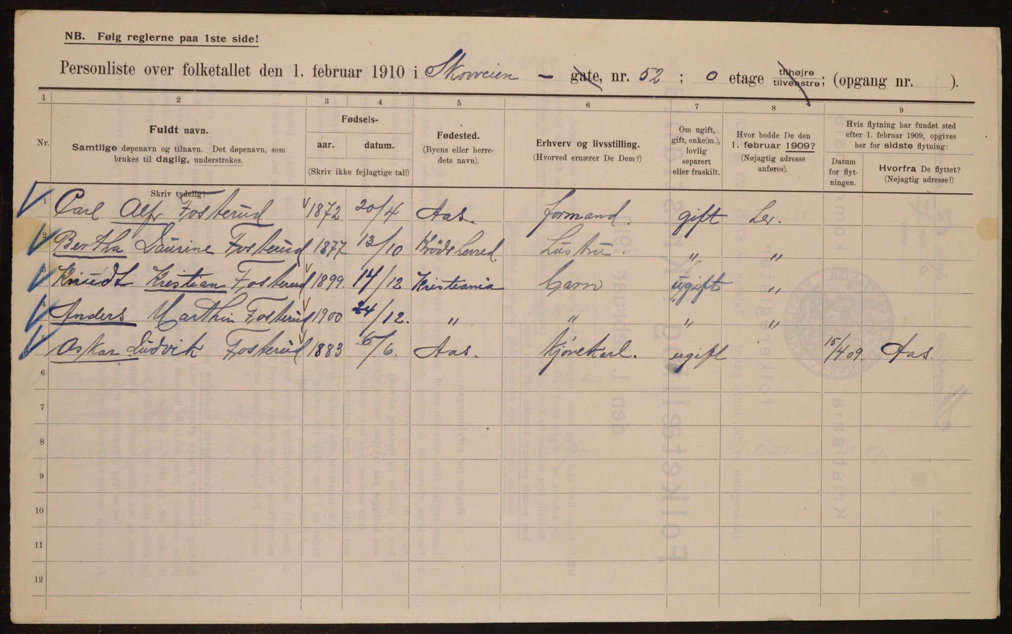 OBA, Municipal Census 1910 for Kristiania, 1910, p. 92426