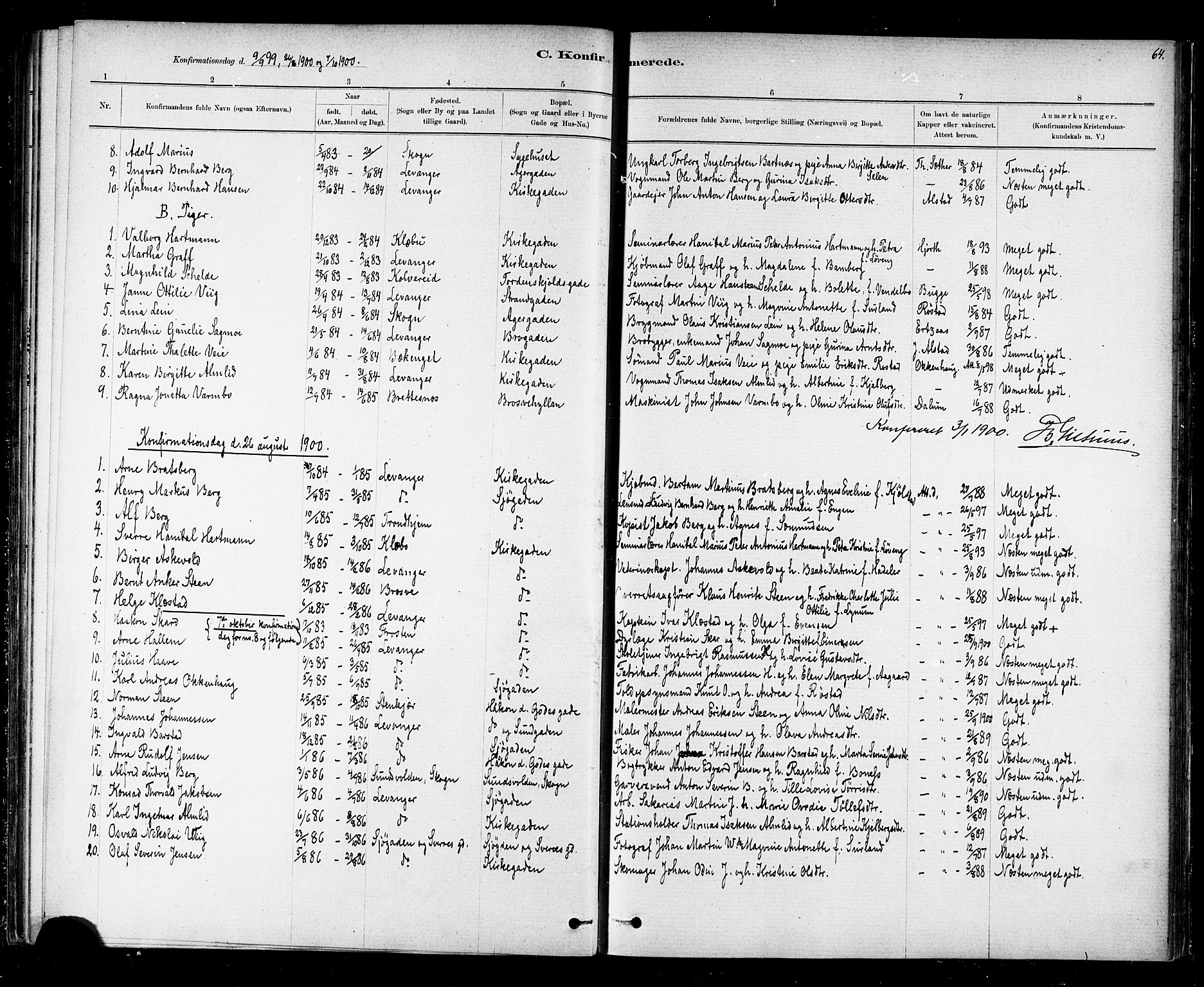 Ministerialprotokoller, klokkerbøker og fødselsregistre - Nord-Trøndelag, SAT/A-1458/720/L0192: Parish register (copy) no. 720C01, 1880-1917, p. 64