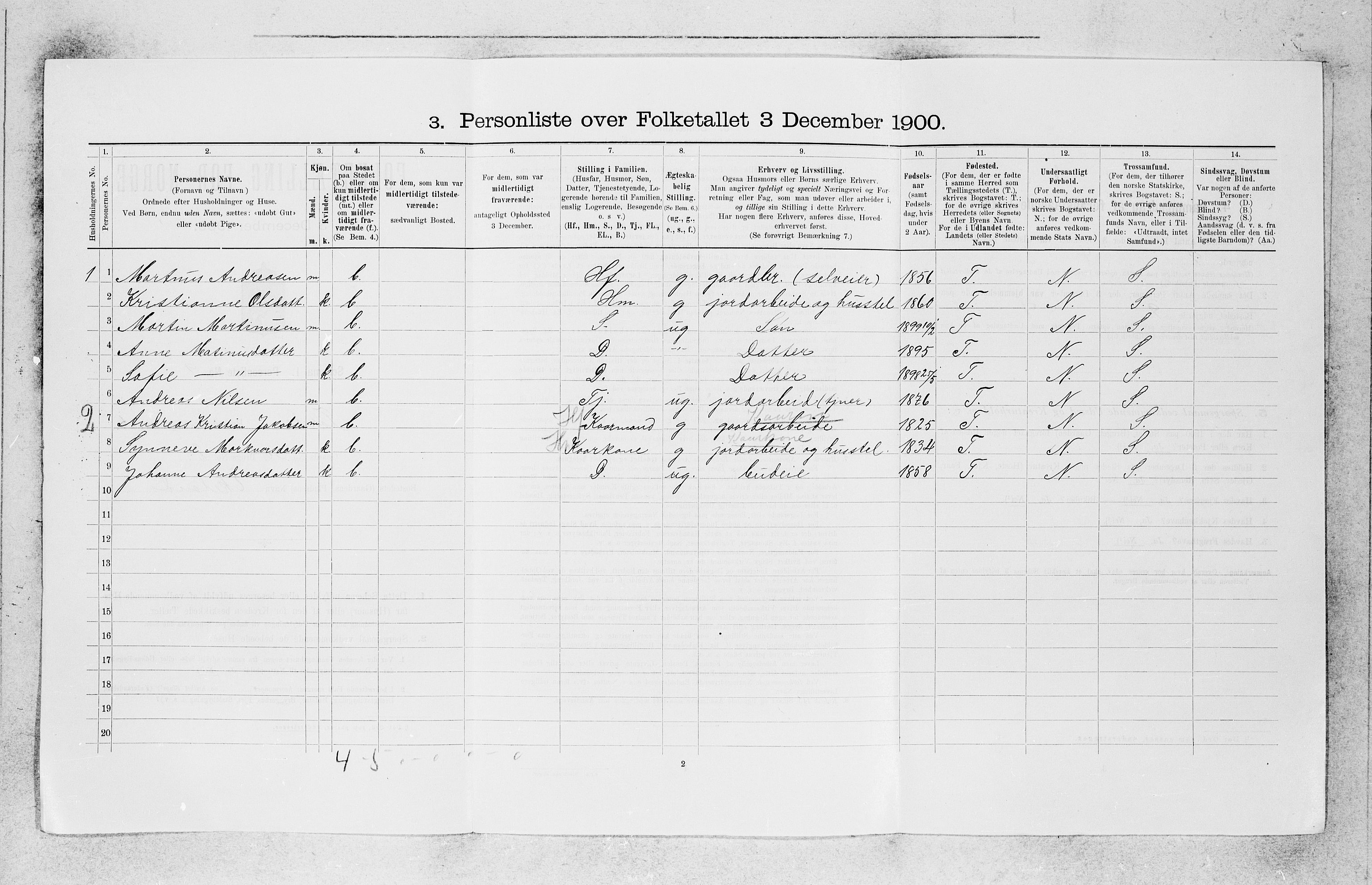 SAB, 1900 census for Førde, 1900, p. 620