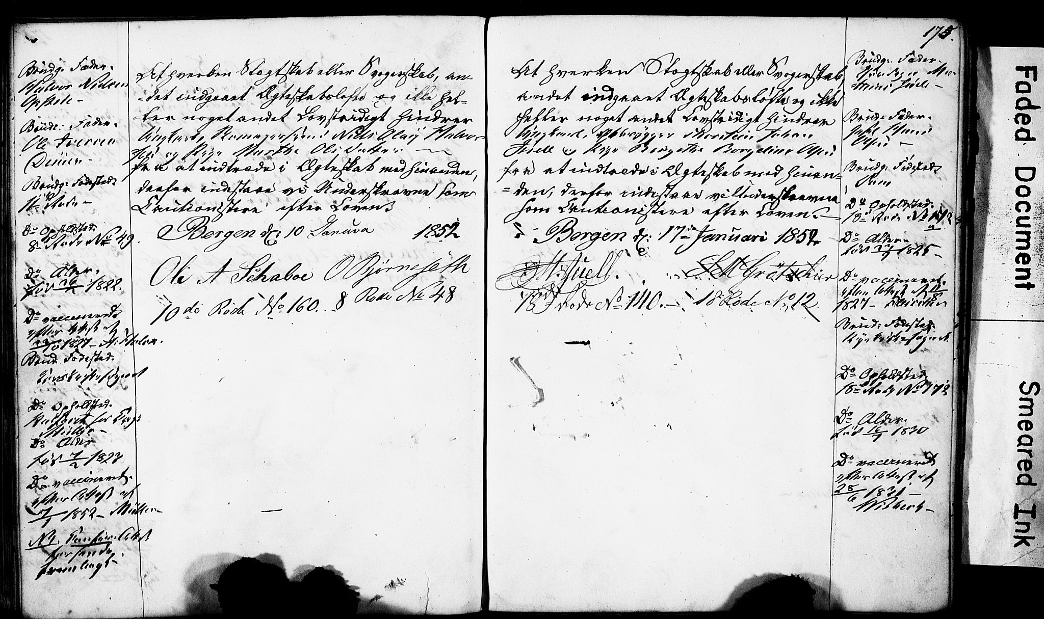 Domkirken sokneprestembete, SAB/A-74801: Best man's statements no. II.5.4, 1845-1852, p. 175