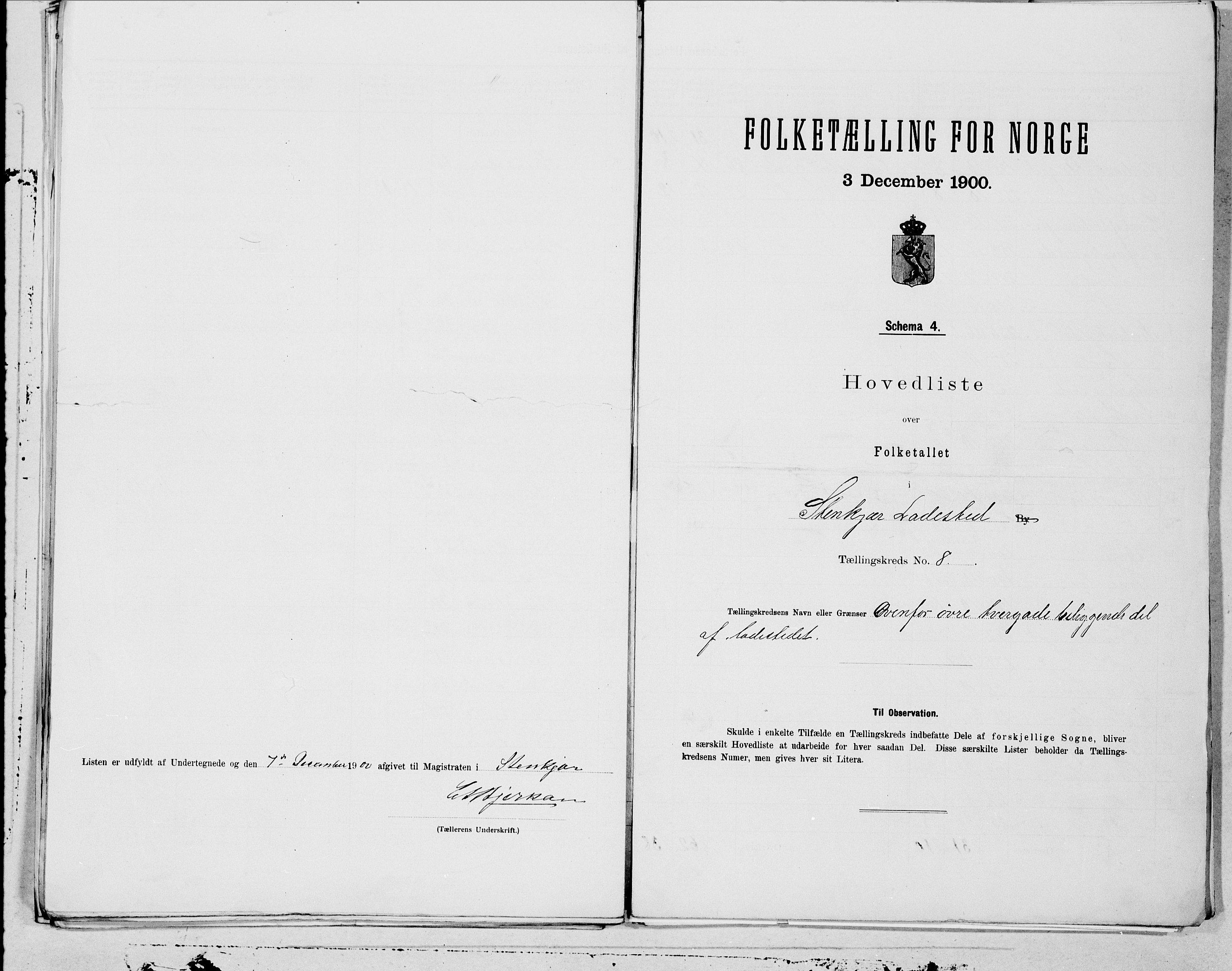 SAT, 1900 census for Steinkjer, 1900, p. 16