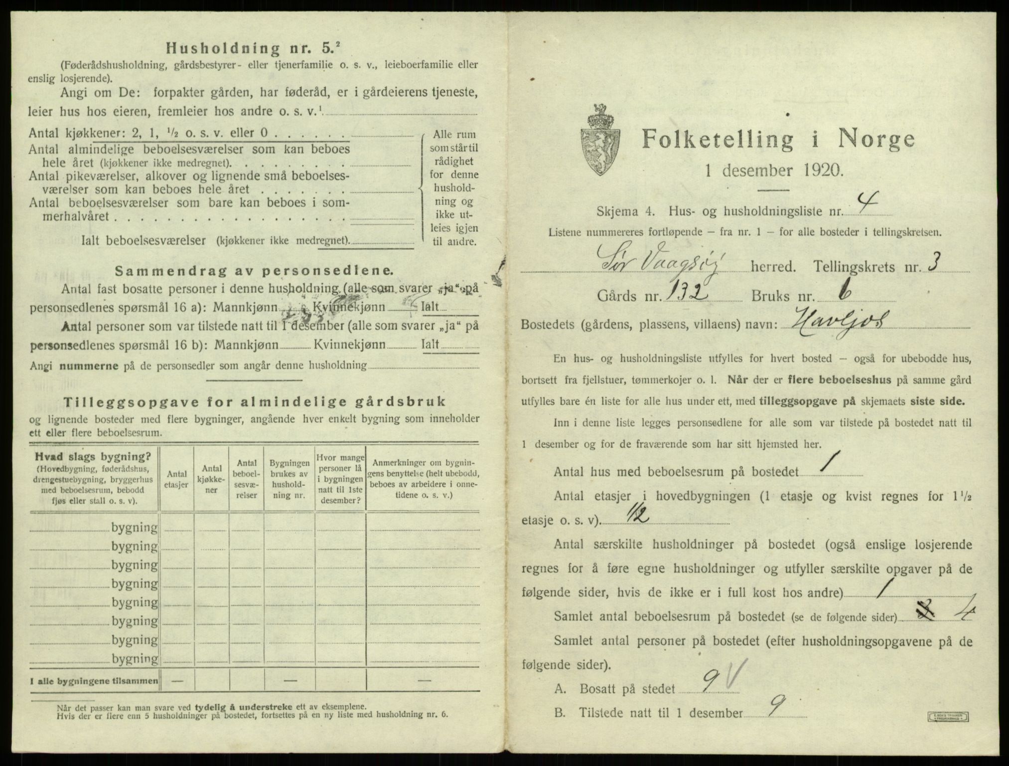 SAB, 1920 census for Sør-Vågsøy, 1920, p. 163