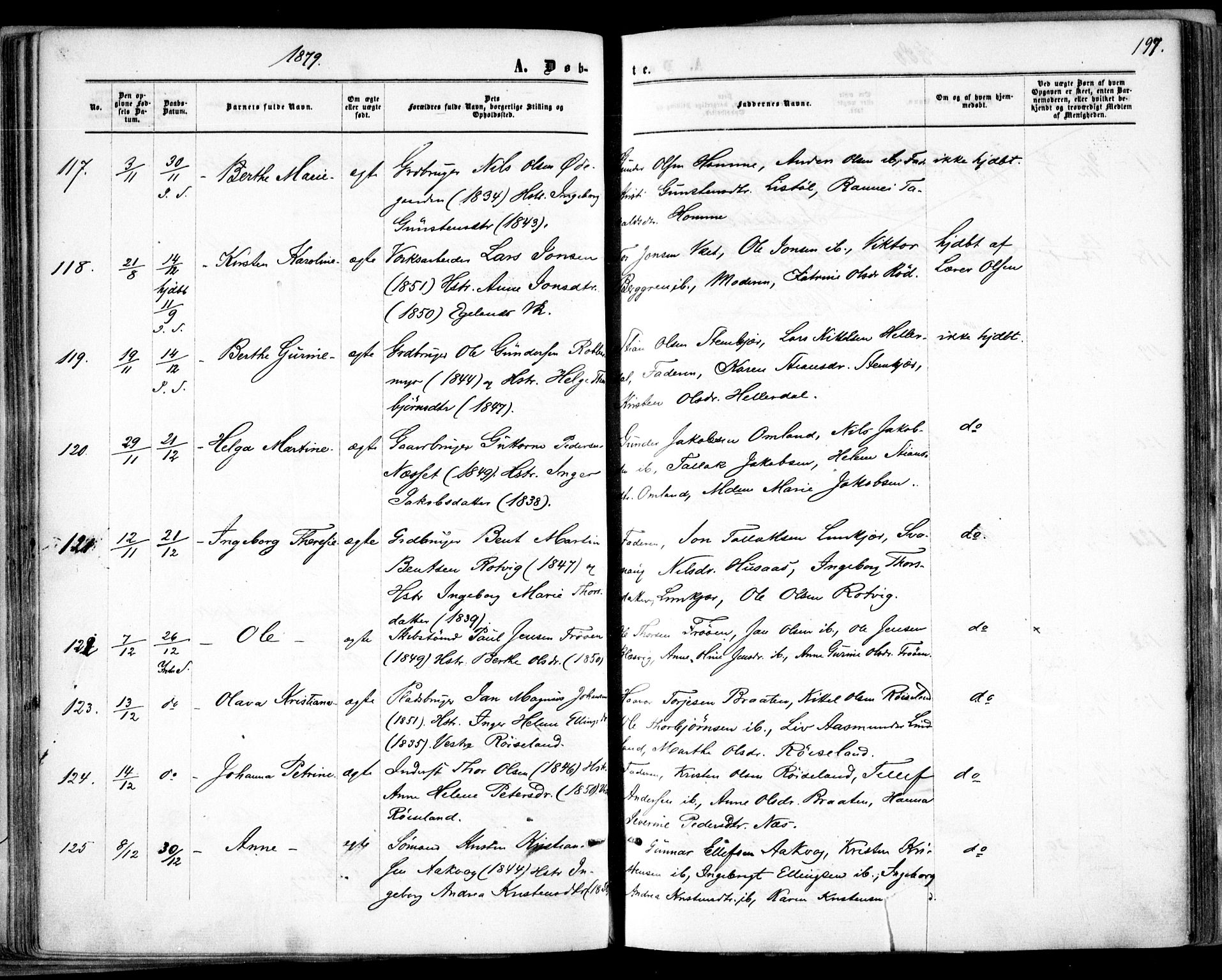 Søndeled sokneprestkontor, AV/SAK-1111-0038/F/Fa/L0003: Parish register (official) no. A 3, 1861-1879, p. 197