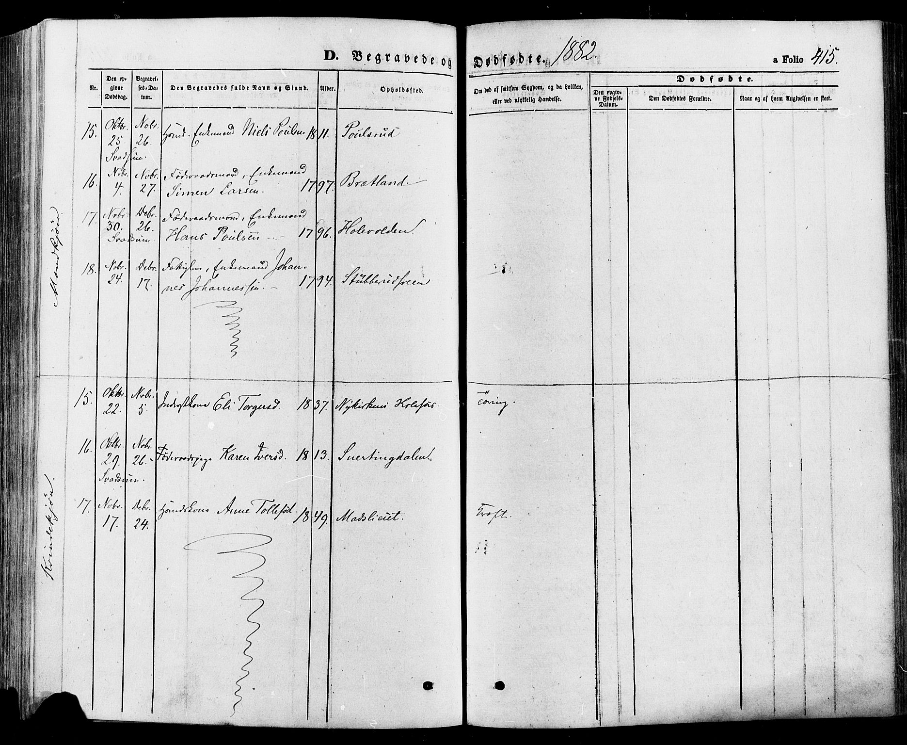 Gausdal prestekontor, AV/SAH-PREST-090/H/Ha/Haa/L0010: Parish register (official) no. 10, 1867-1886, p. 415