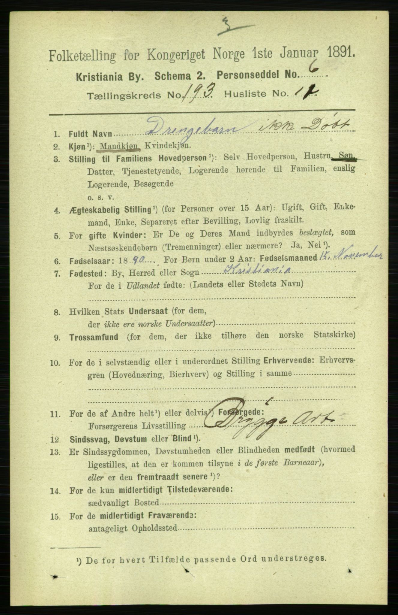 RA, 1891 census for 0301 Kristiania, 1891, p. 116356