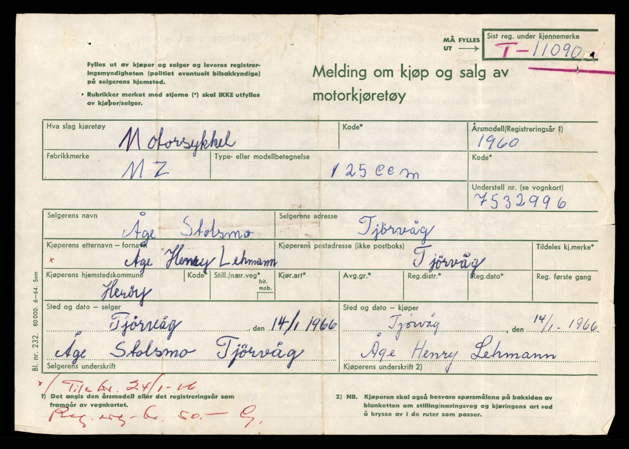 Møre og Romsdal vegkontor - Ålesund trafikkstasjon, AV/SAT-A-4099/F/Fe/L0026: Registreringskort for kjøretøy T 11046 - T 11160, 1927-1998, p. 1273