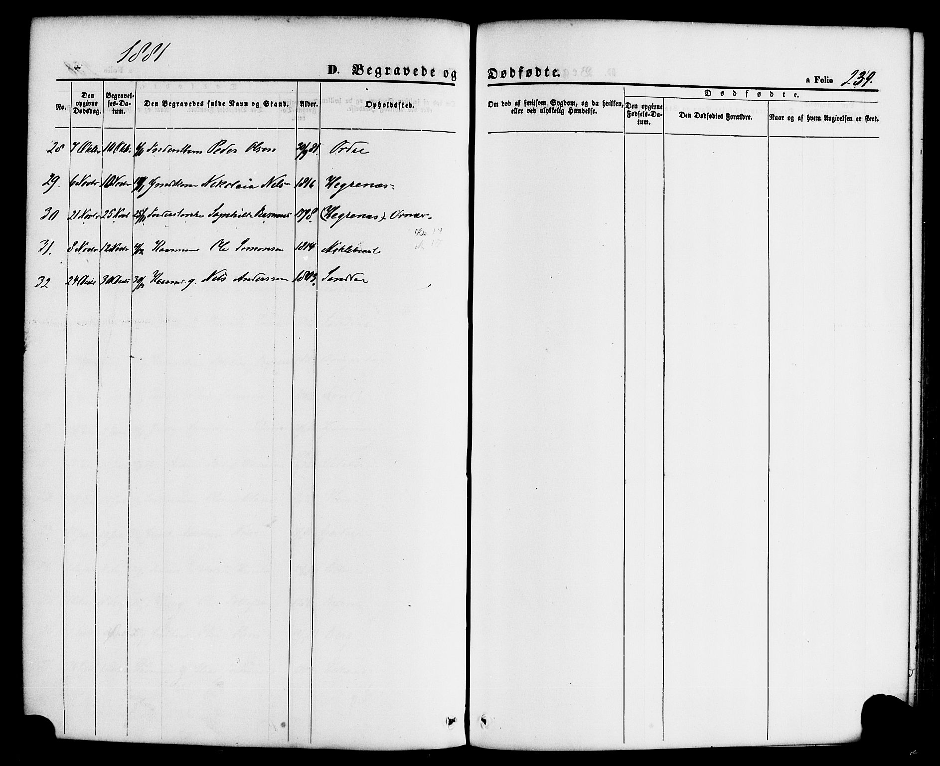 Jølster sokneprestembete, AV/SAB-A-80701/H/Haa/Haaa/L0011: Parish register (official) no. A 11, 1866-1881, p. 239