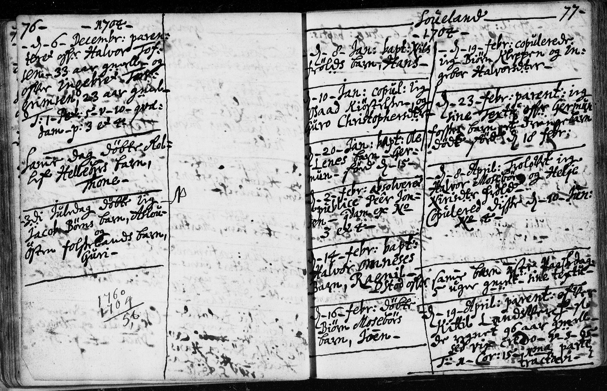 Hjartdal kirkebøker, AV/SAKO-A-270/F/Fa/L0001: Parish register (official) no. I 1, 1685-1714, p. 76-77