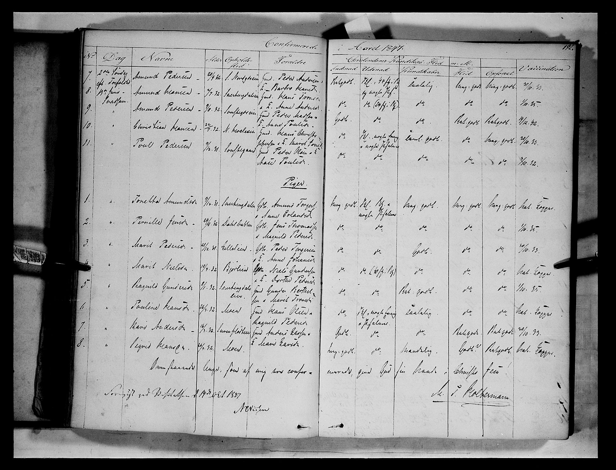 Gausdal prestekontor, SAH/PREST-090/H/Ha/Haa/L0007: Parish register (official) no. 7, 1840-1850, p. 192