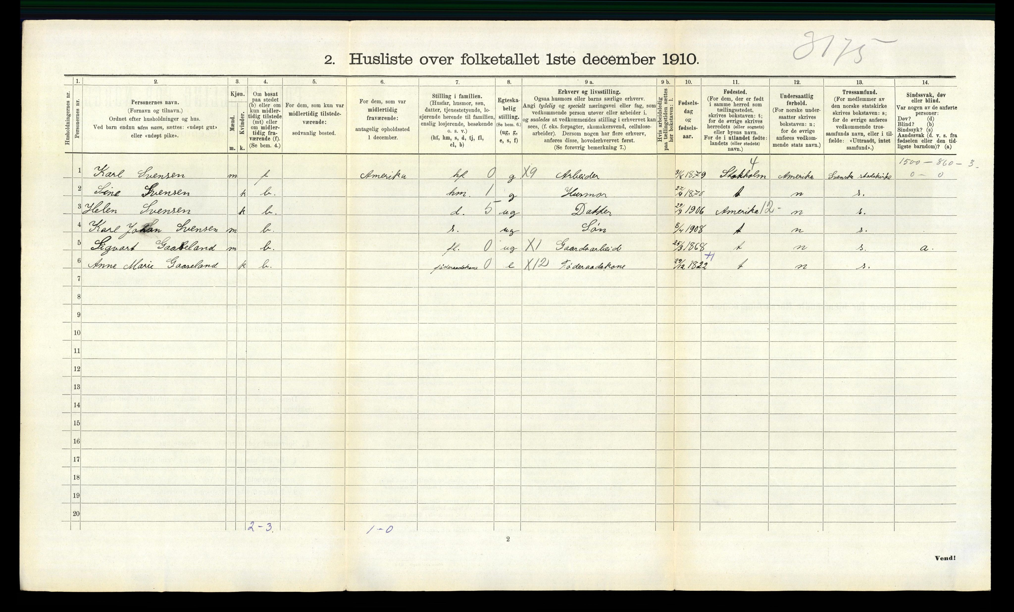 RA, 1910 census for Sør-Audnedal, 1910, p. 762