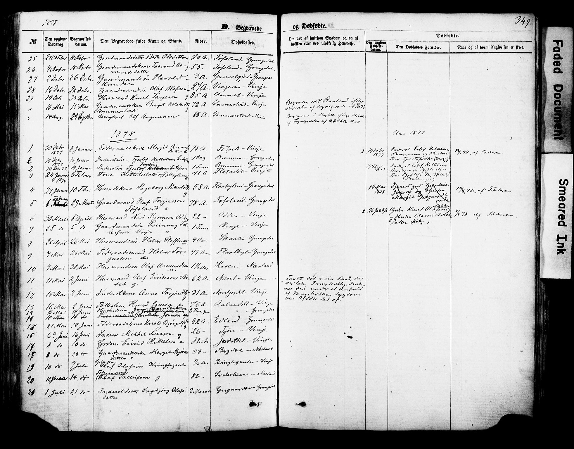 Vinje kirkebøker, AV/SAKO-A-312/F/Fa/L0005: Parish register (official) no. I 5, 1870-1886, p. 349