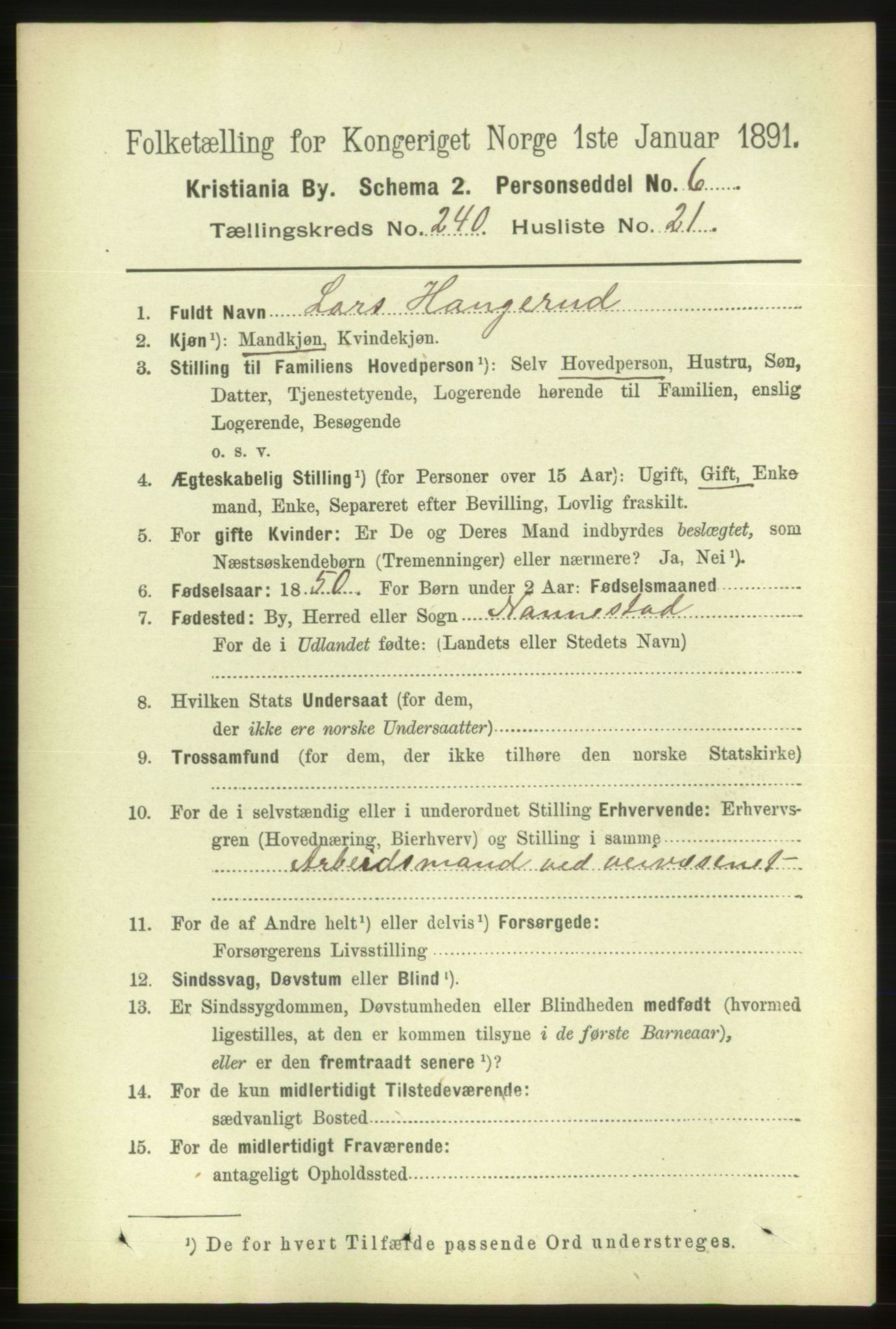 RA, 1891 census for 0301 Kristiania, 1891, p. 146249