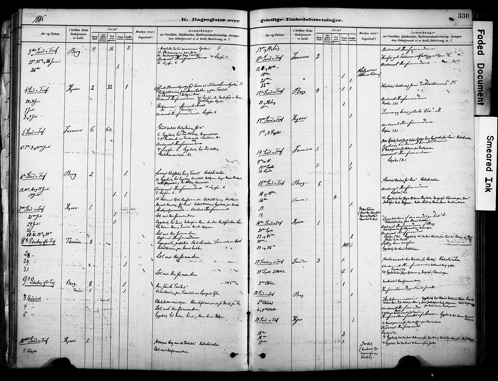 Brunlanes kirkebøker, AV/SAKO-A-342/F/Fc/L0001: Parish register (official) no. III 1, 1878-1899, p. 330