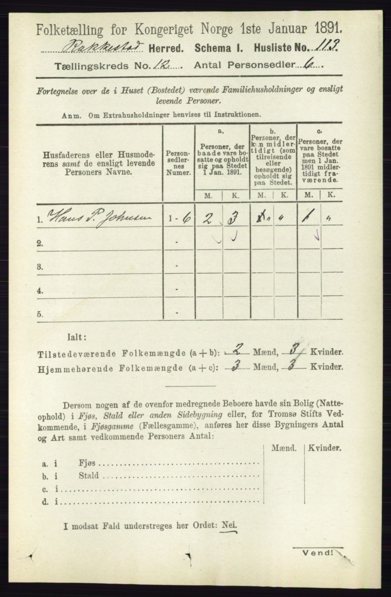 RA, 1891 census for 0128 Rakkestad, 1891, p. 5685