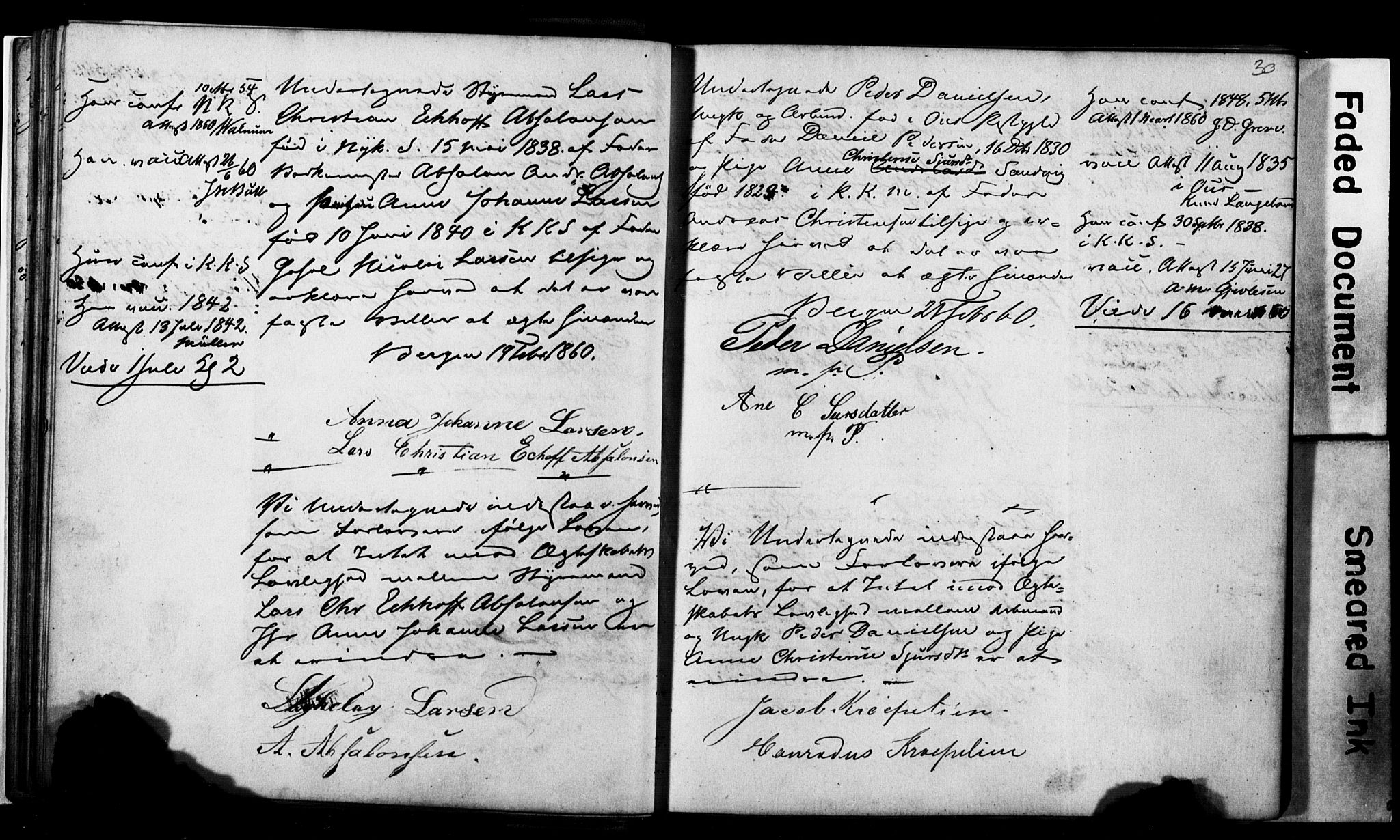 Korskirken sokneprestembete, AV/SAB-A-76101: Best man's statements no. II.5.2, 1859-1865, p. 30