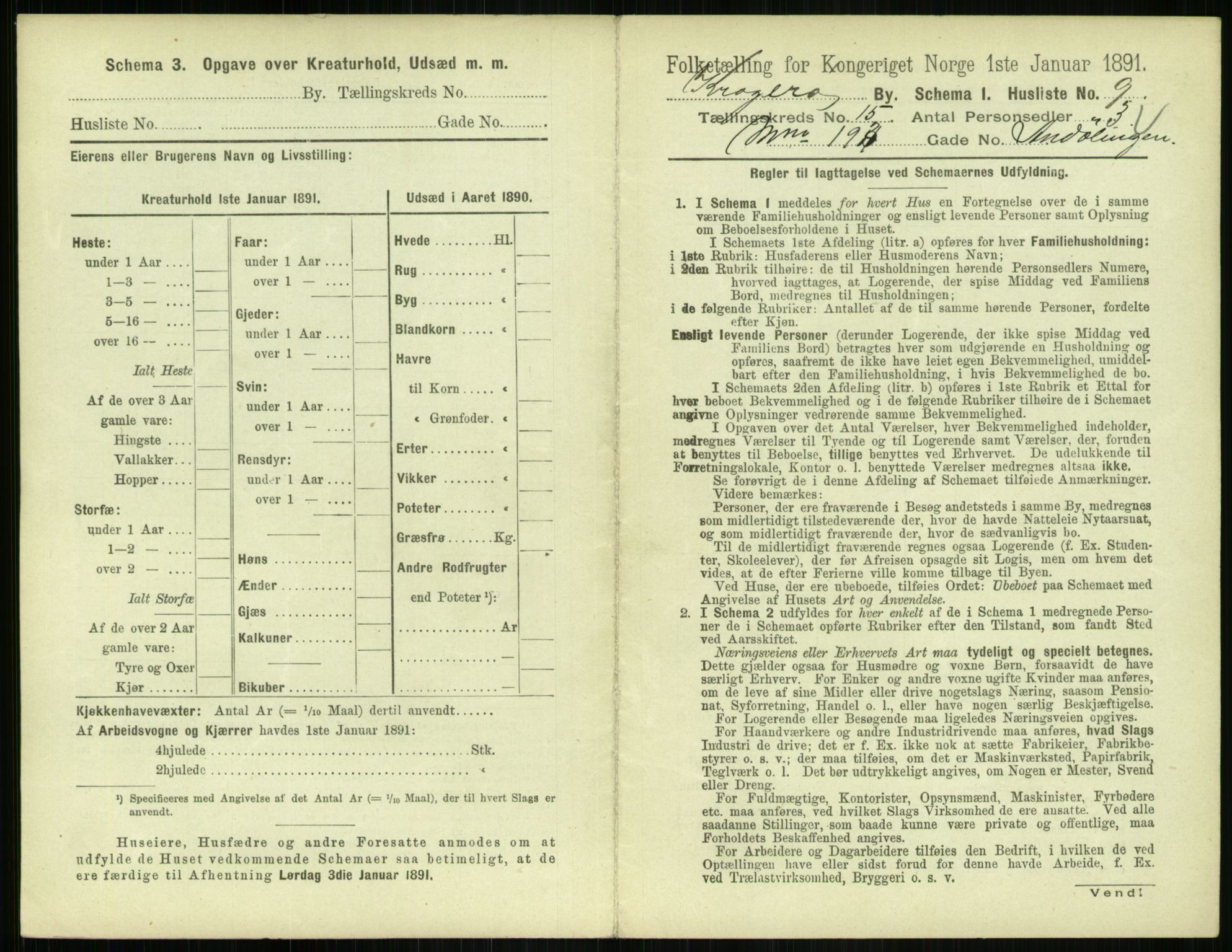 RA, 1891 census for 0801 Kragerø, 1891, p. 718