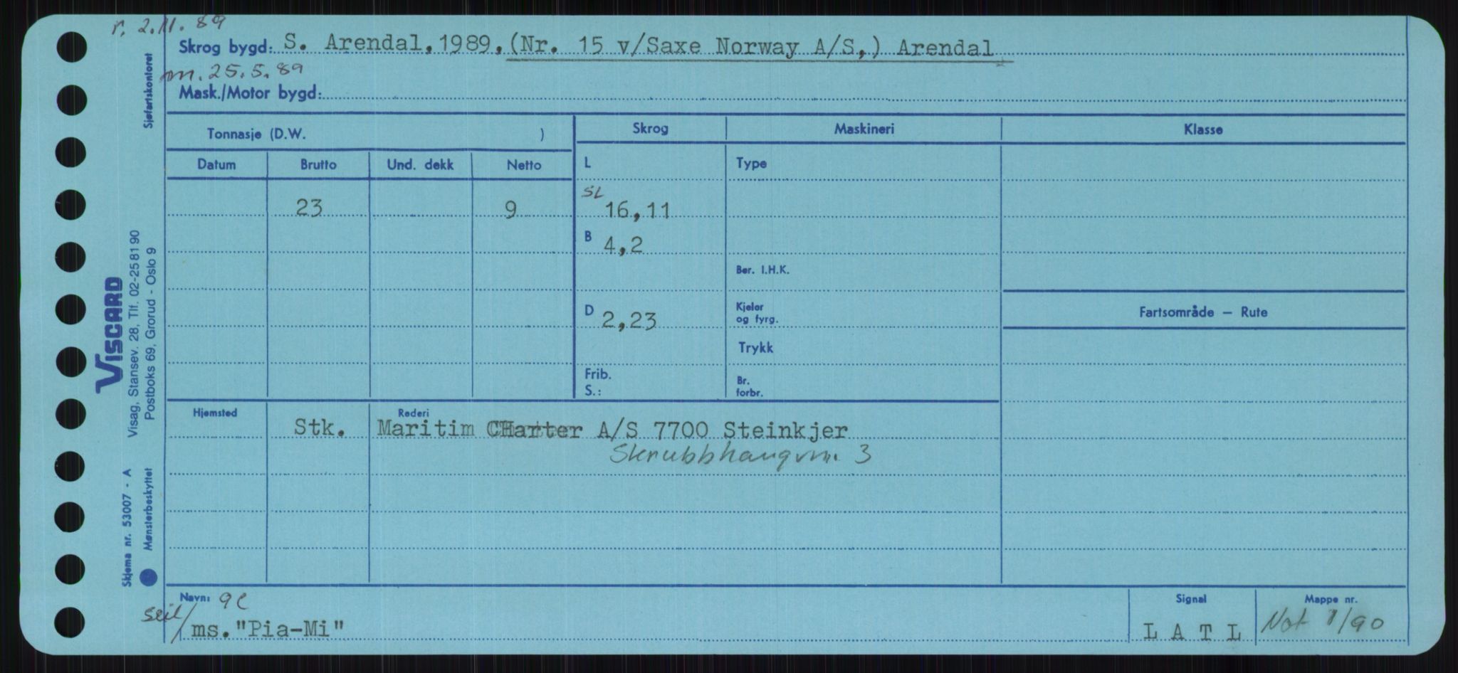 Sjøfartsdirektoratet med forløpere, Skipsmålingen, RA/S-1627/H/Ha/L0004/0002: Fartøy, Mas-R / Fartøy, Odin-R, p. 301