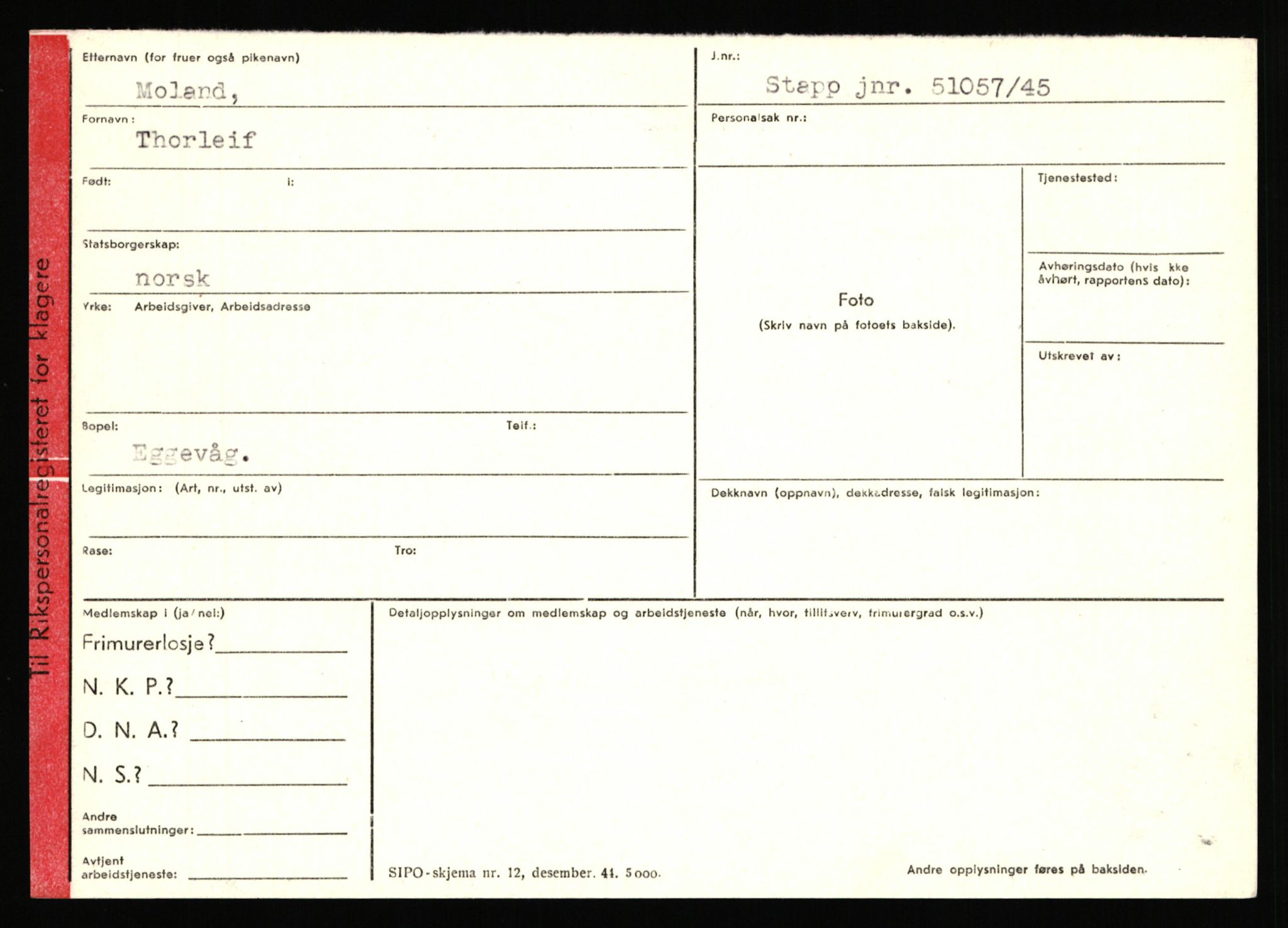 Statspolitiet - Hovedkontoret / Osloavdelingen, AV/RA-S-1329/C/Ca/L0011: Molberg - Nøstvold, 1943-1945, p. 10