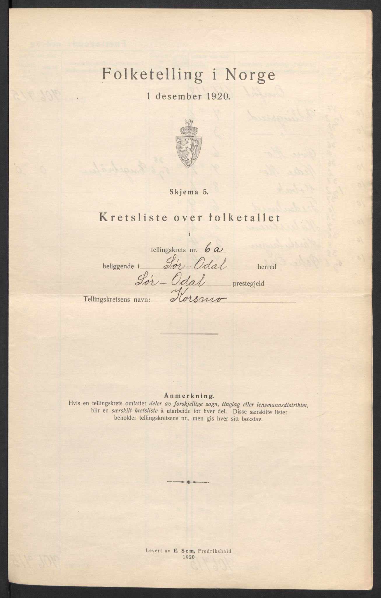 SAH, 1920 census for Sør-Odal, 1920, p. 25