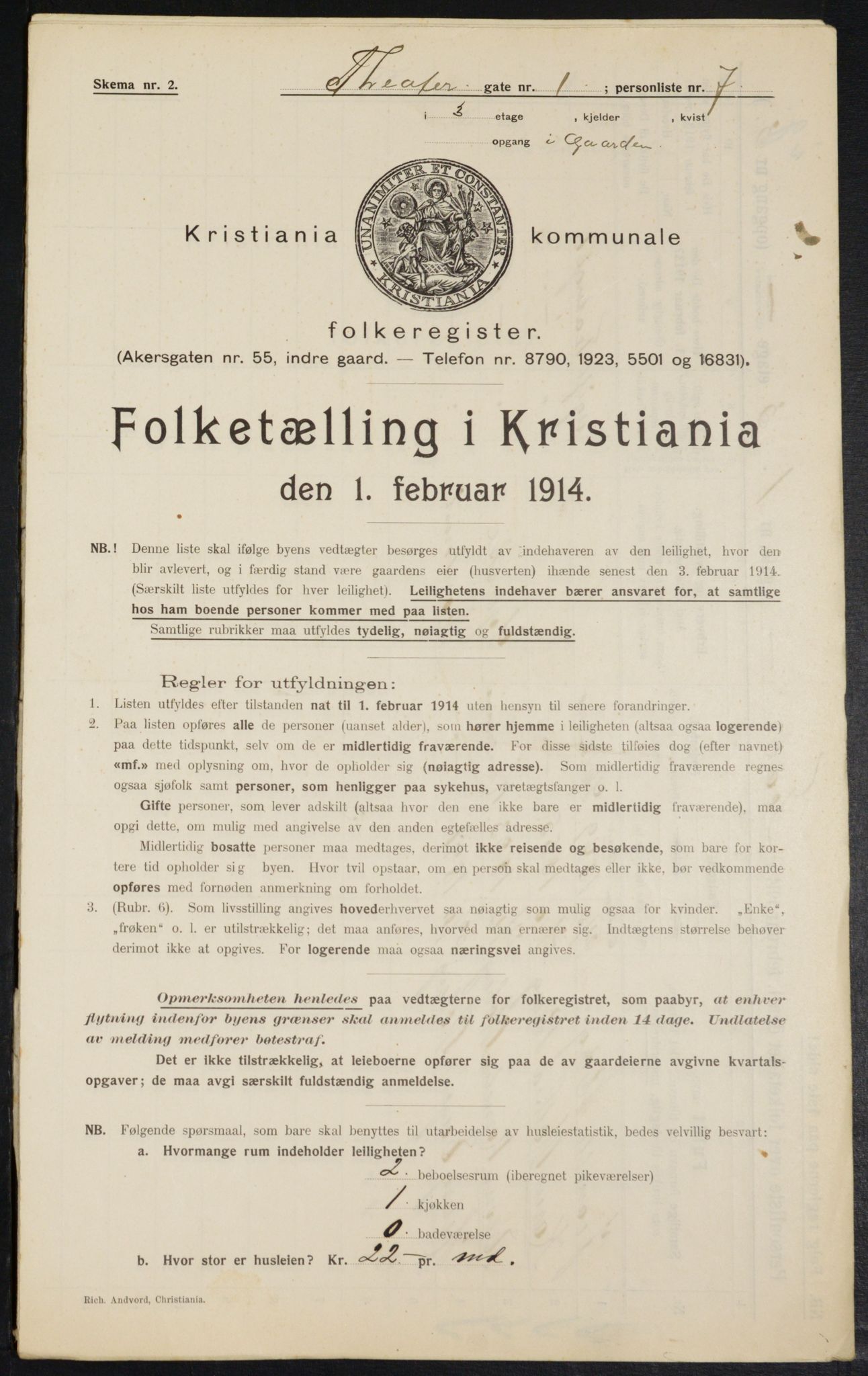 OBA, Municipal Census 1914 for Kristiania, 1914, p. 107732