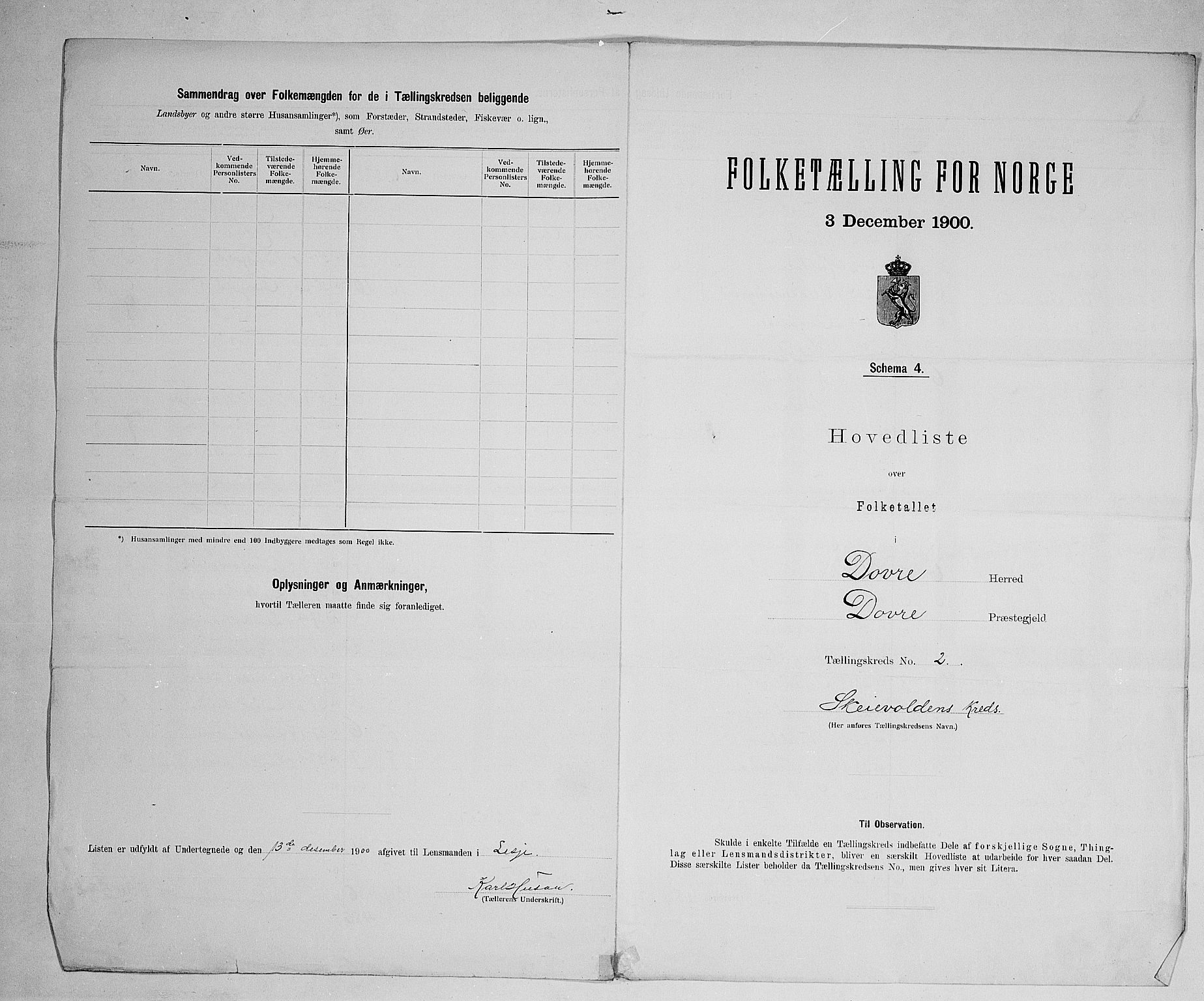 SAH, 1900 census for Dovre, 1900, p. 11