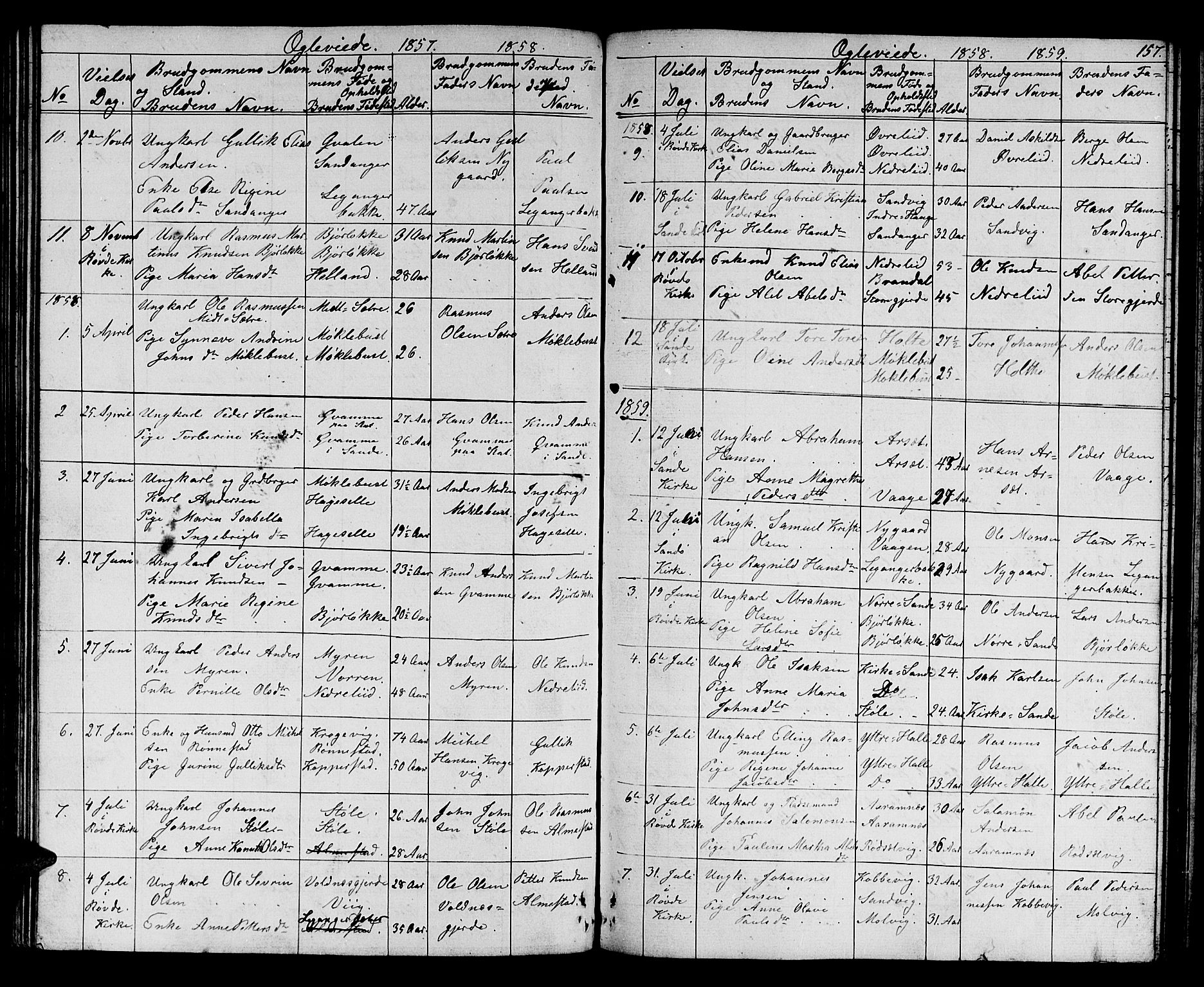 Ministerialprotokoller, klokkerbøker og fødselsregistre - Møre og Romsdal, AV/SAT-A-1454/503/L0047: Parish register (copy) no. 503C02, 1854-1884, p. 157