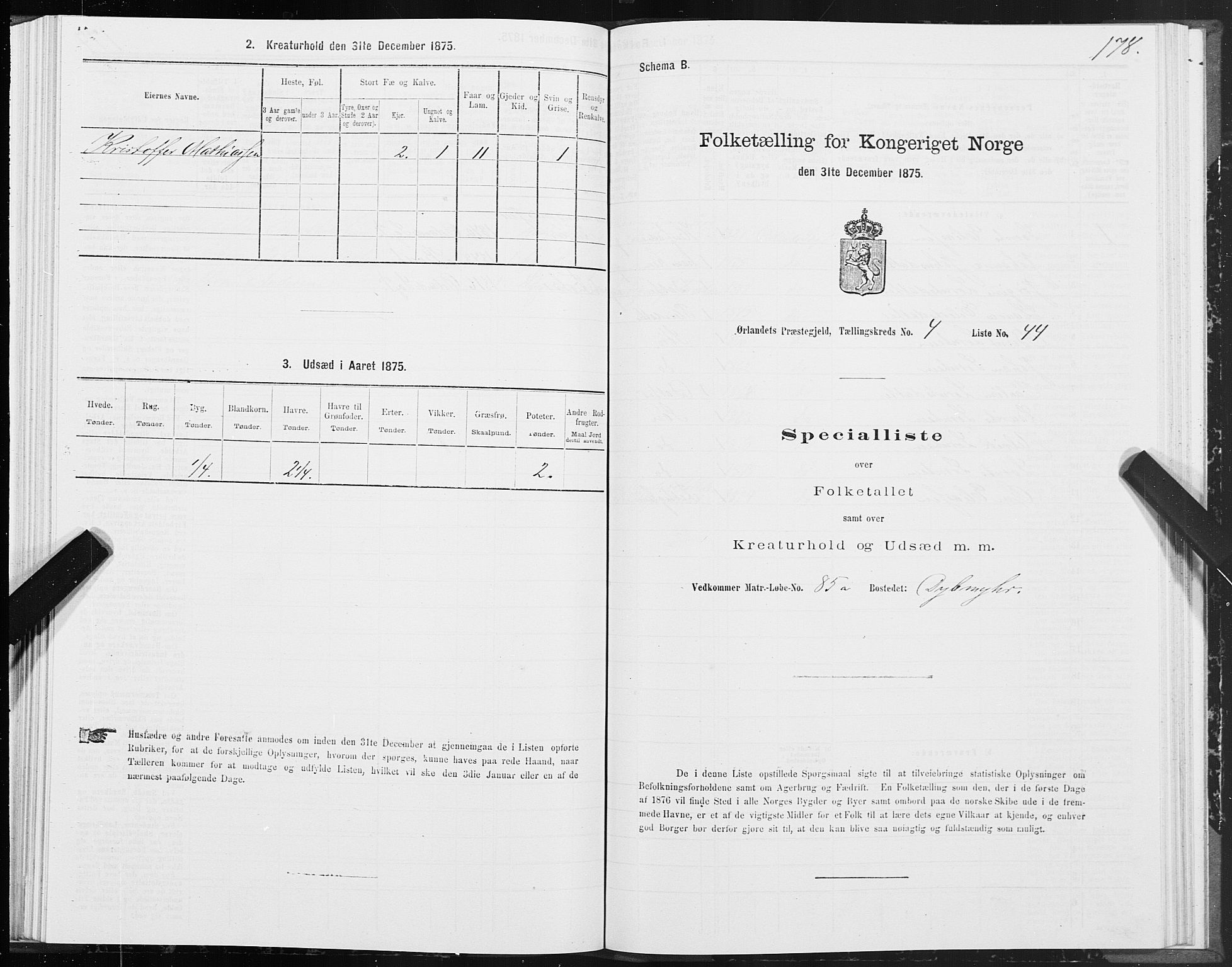 SAT, 1875 census for 1621P Ørland, 1875, p. 2178