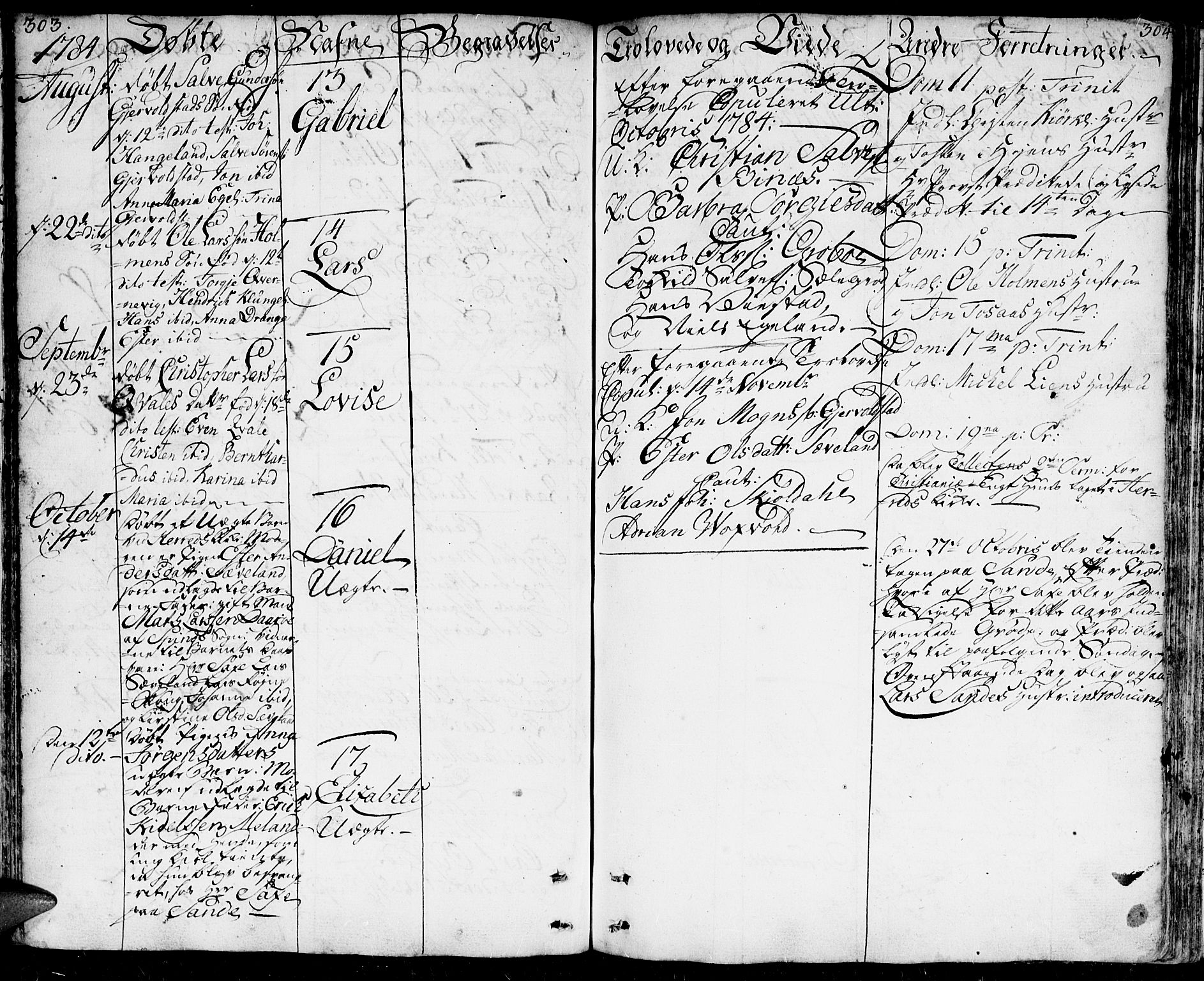 Herad sokneprestkontor, AV/SAK-1111-0018/F/Fa/Faa/L0001: Parish register (official) no. A 1 /1, 1768-1799, p. 303-304