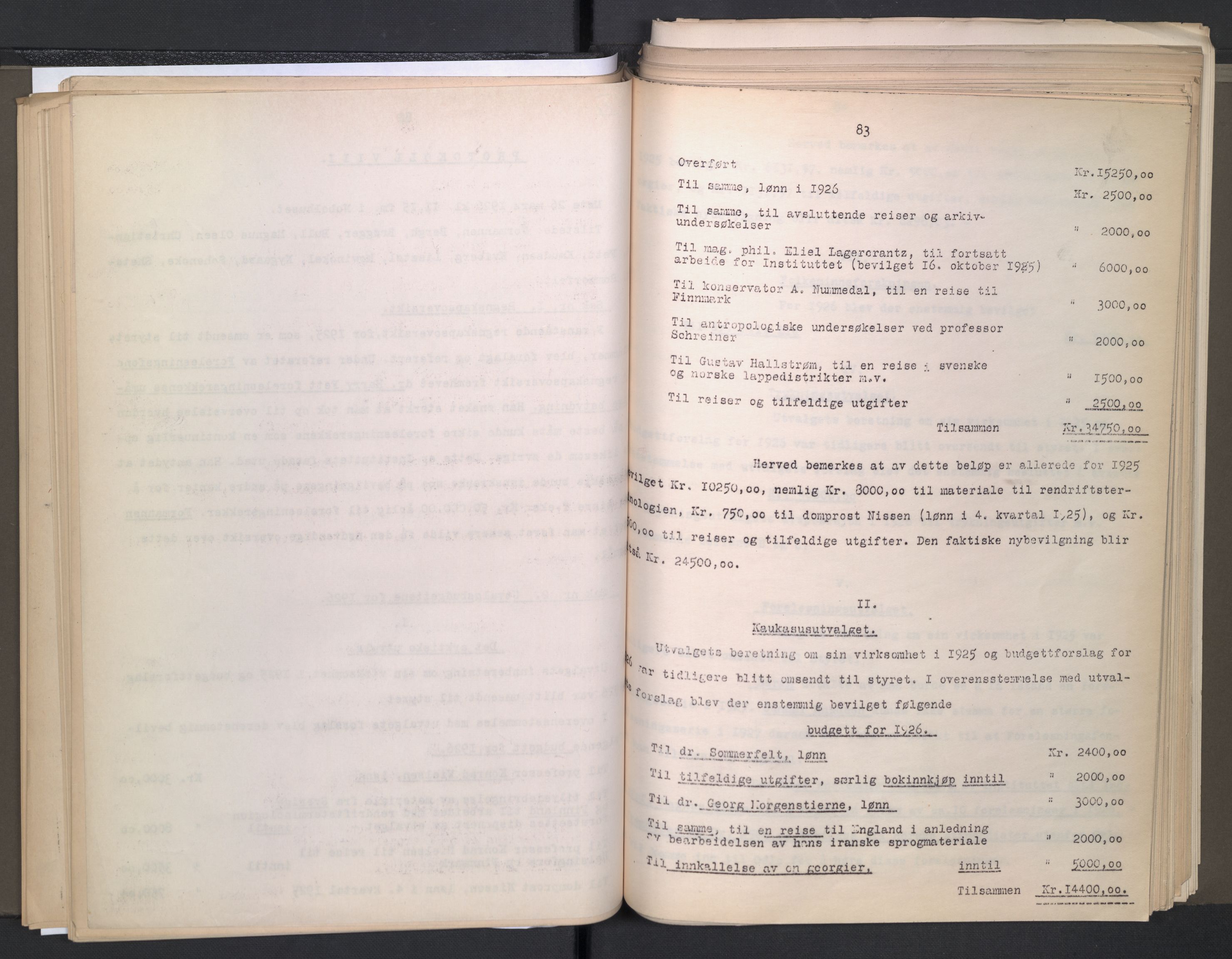 Instituttet for sammenlignende kulturforskning, AV/RA-PA-0424/A/L0005: Styreprotokoll, 1923-1930, p. 83