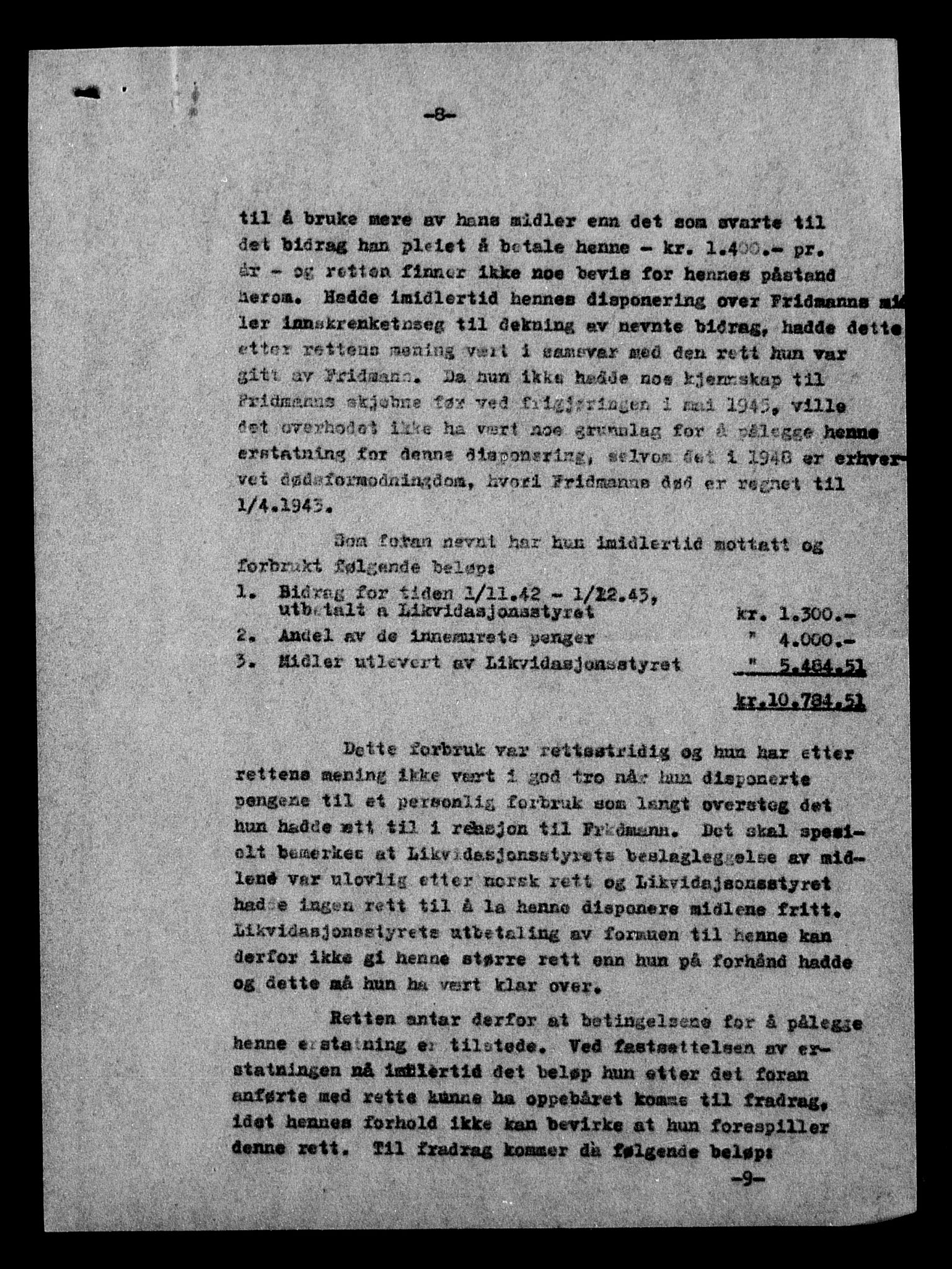 Justisdepartementet, Tilbakeføringskontoret for inndratte formuer, AV/RA-S-1564/H/Hc/Hcc/L0936: --, 1945-1947, p. 13