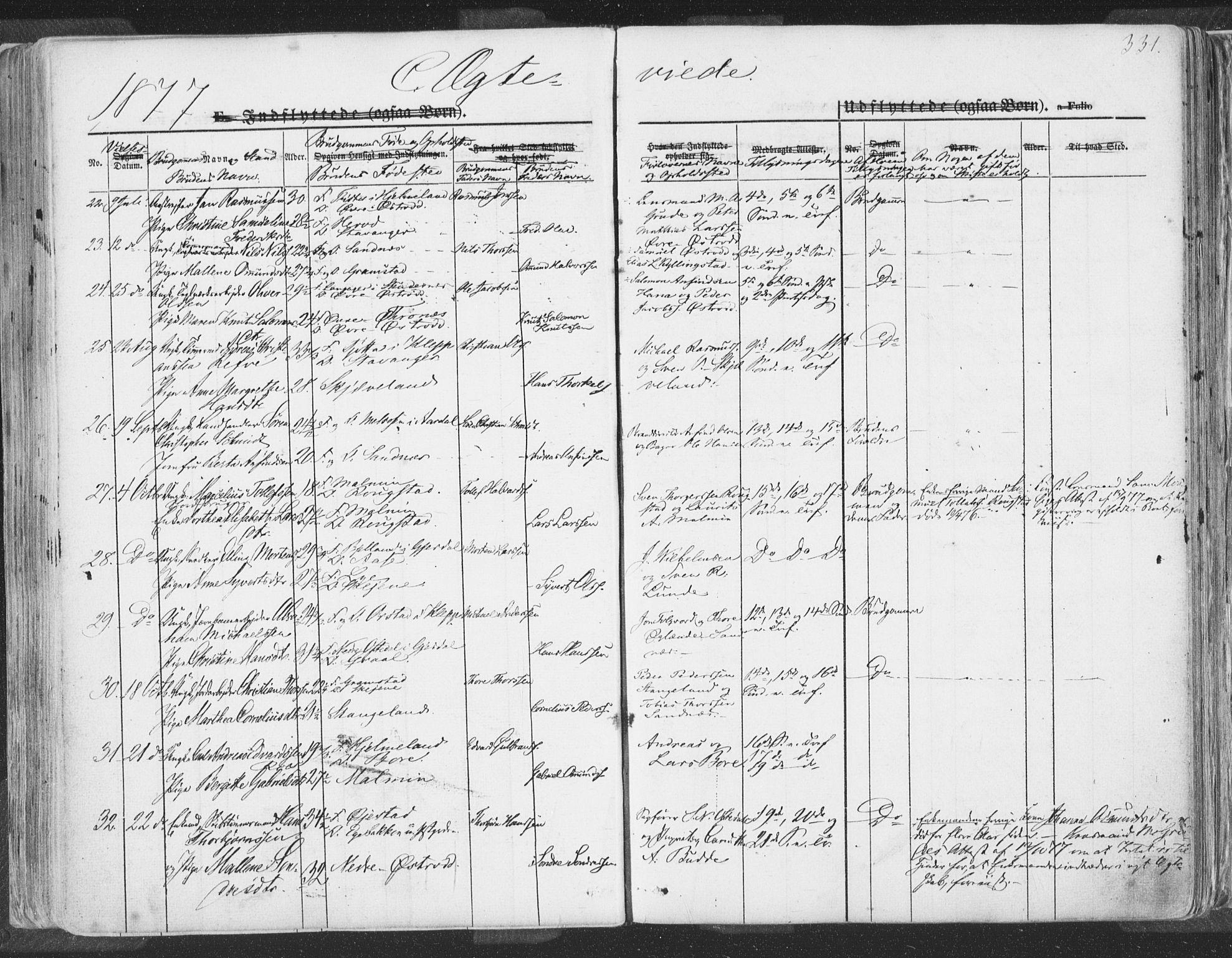 Høyland sokneprestkontor, SAST/A-101799/001/30BA/L0009: Parish register (official) no. A 9.2, 1857-1877, p. 331