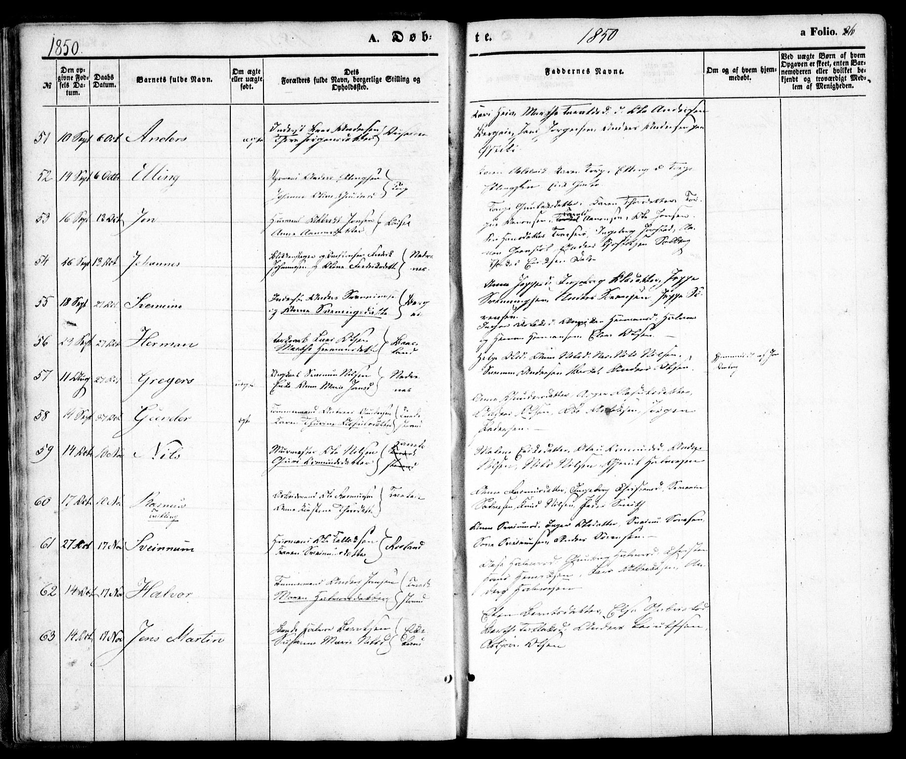 Holt sokneprestkontor, AV/SAK-1111-0021/F/Fa/L0008: Parish register (official) no. A 8, 1849-1860, p. 26