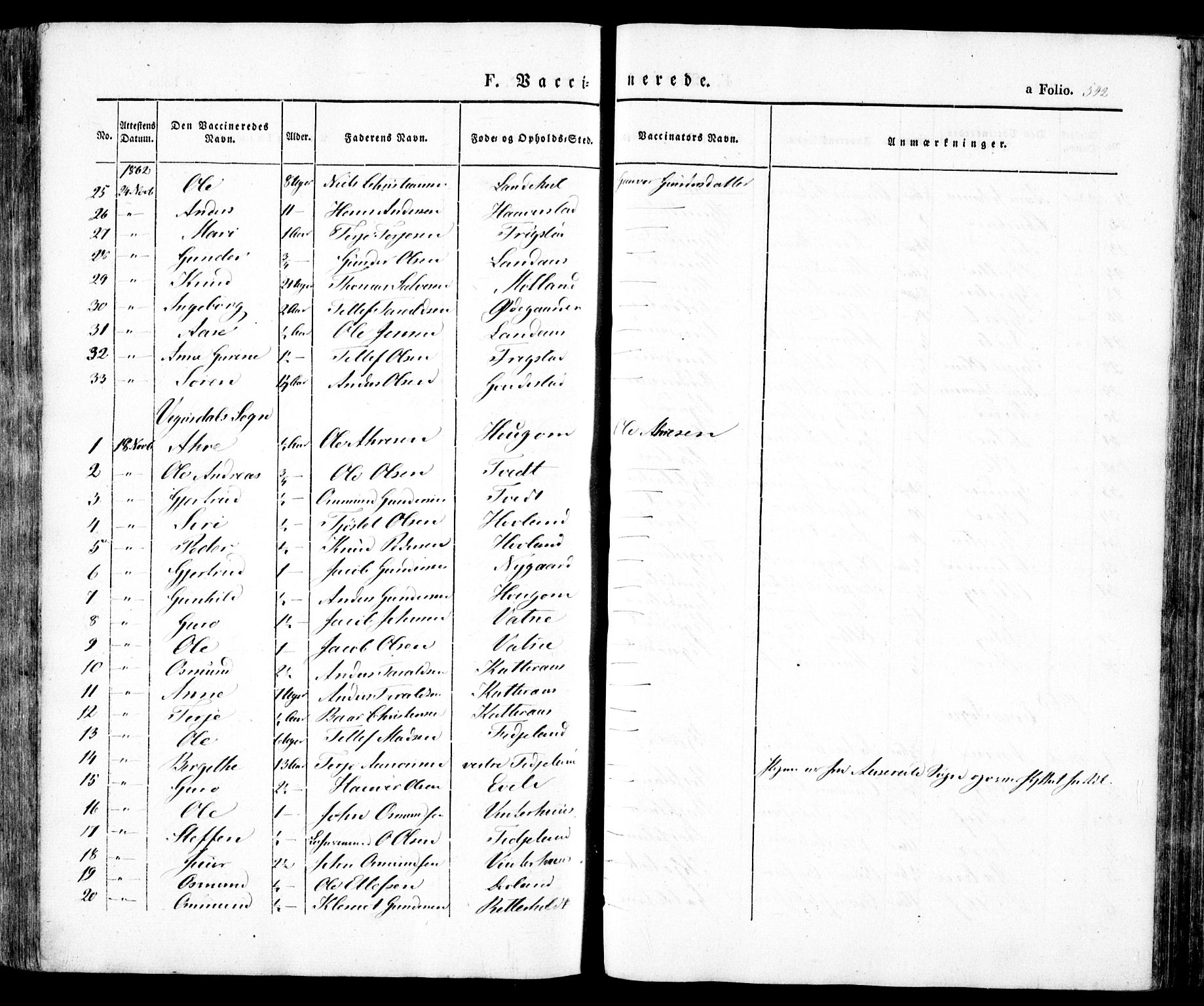 Evje sokneprestkontor, AV/SAK-1111-0008/F/Fa/Faa/L0005: Parish register (official) no. A 5, 1843-1865, p. 542