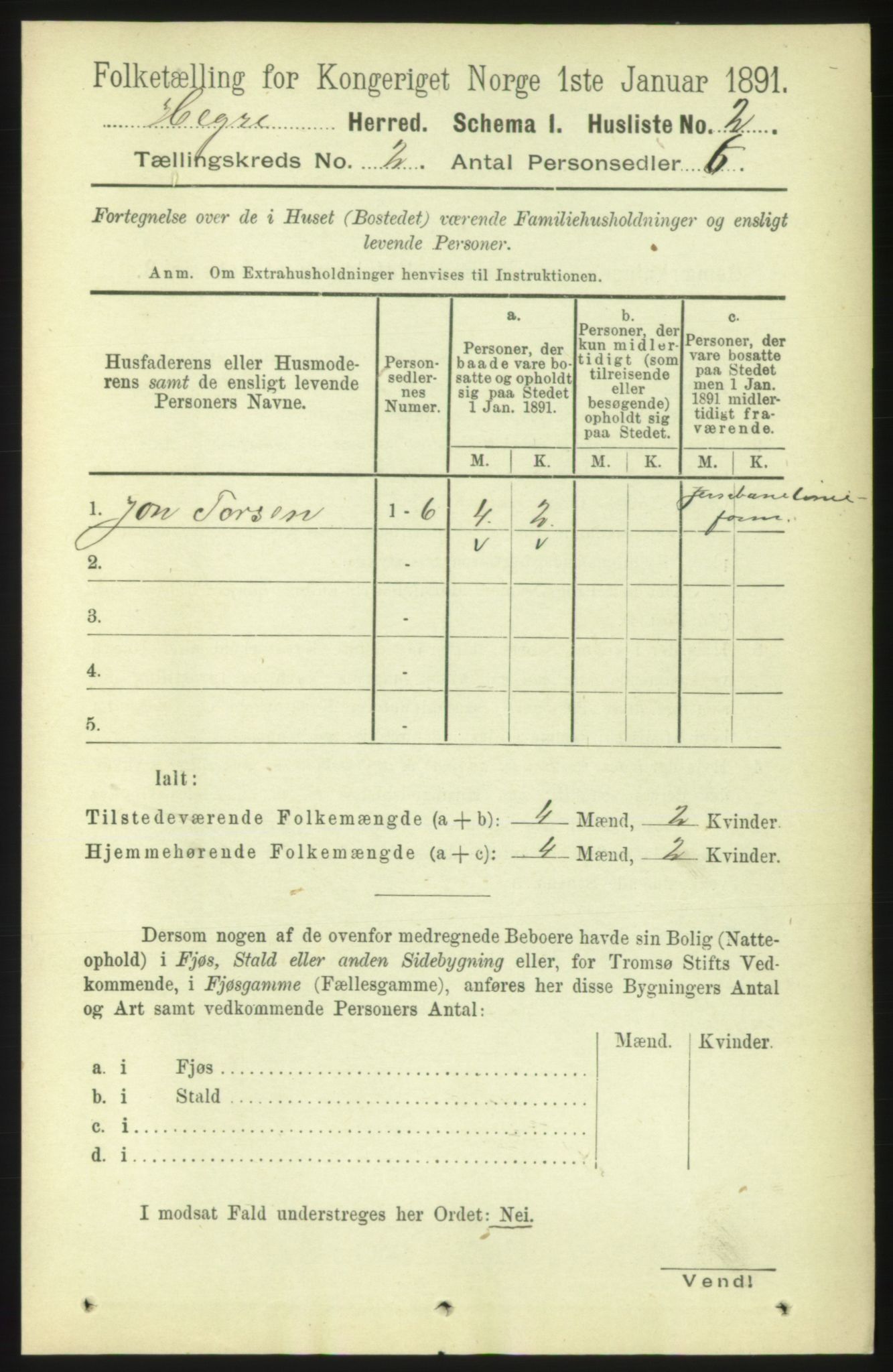 RA, 1891 census for 1712 Hegra, 1891, p. 425