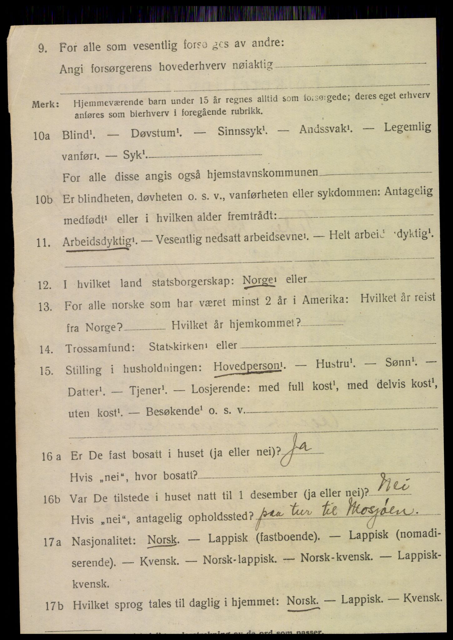 SAT, 1920 census for Stamnes, 1920, p. 571