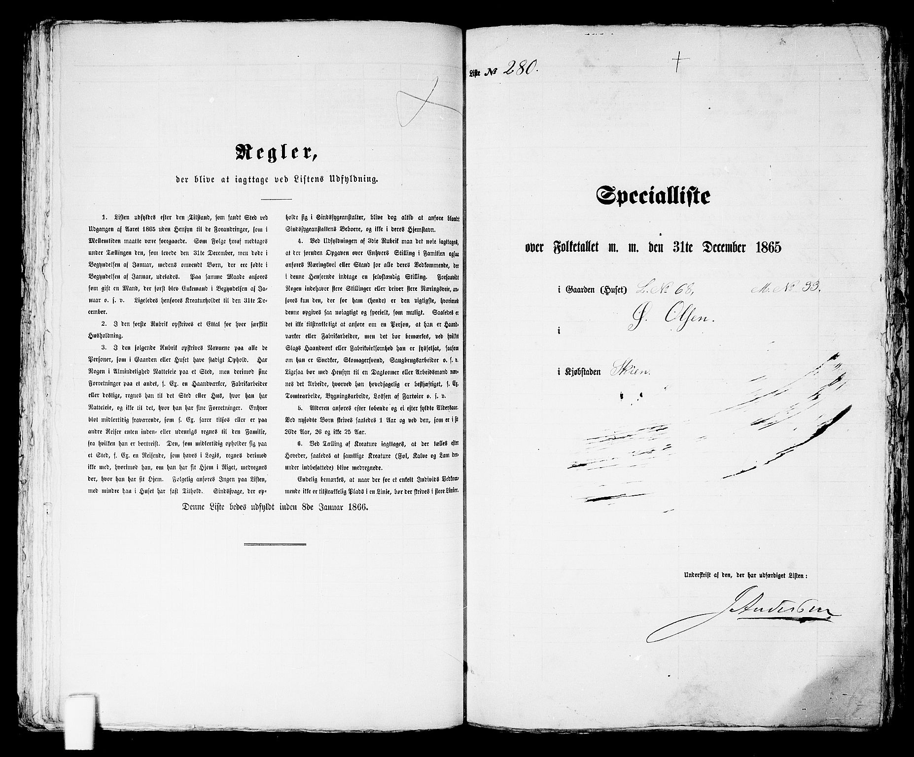 RA, 1865 census for Skien, 1865, p. 574